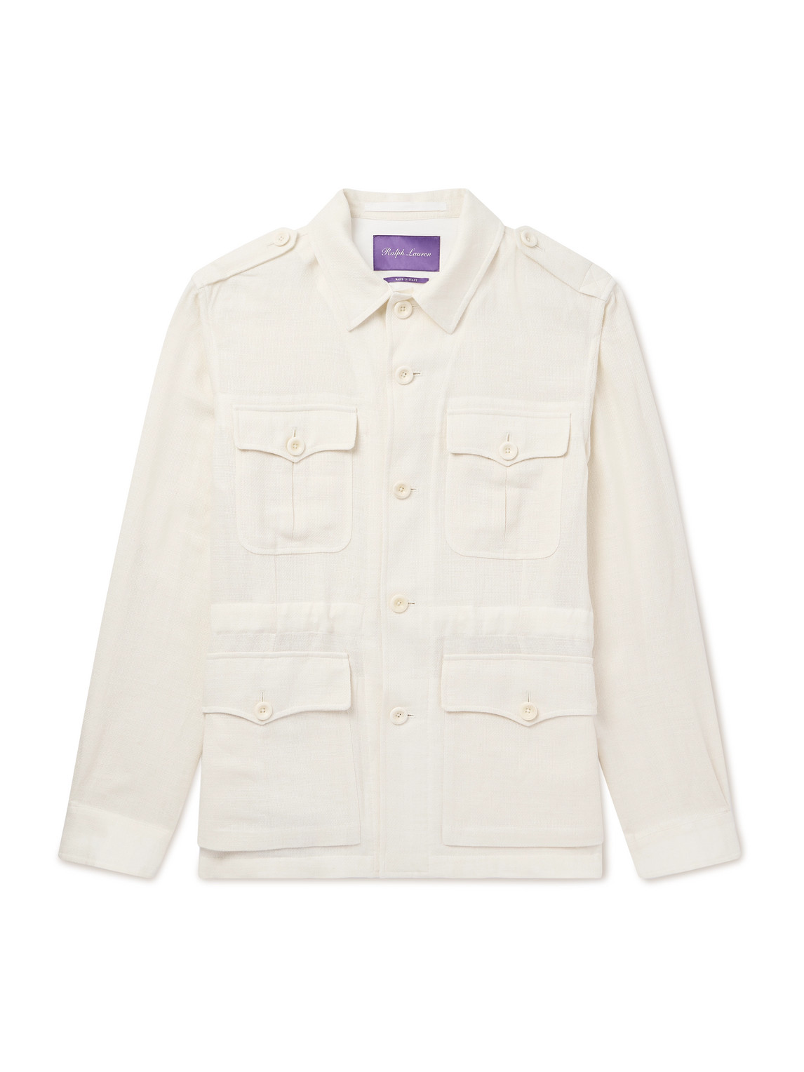 Ralph Lauren Linen, Cotton And Silk-blend Overshirt In Neutrals