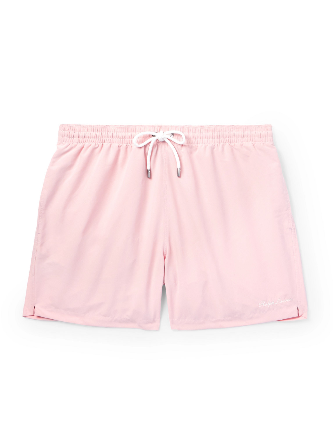 Straight-Leg Mid-Length Logo-Embroidered Swim Shorts