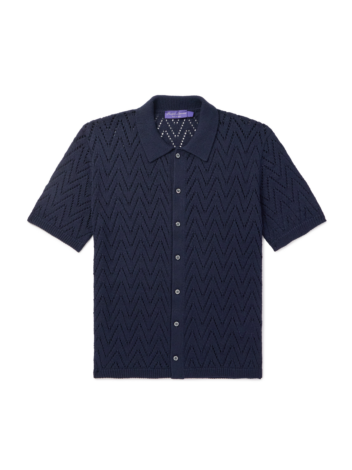 Ralph Lauren Textured Cotton Cardigan In Blue