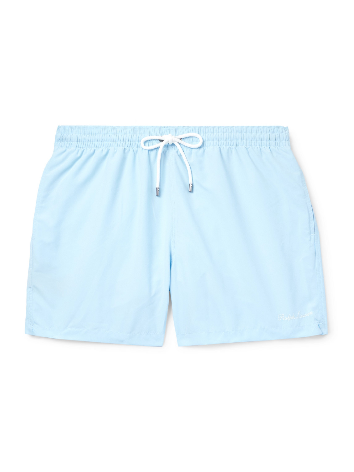 Straight-Leg Mid-Length Logo-Embroidered Swim Shorts