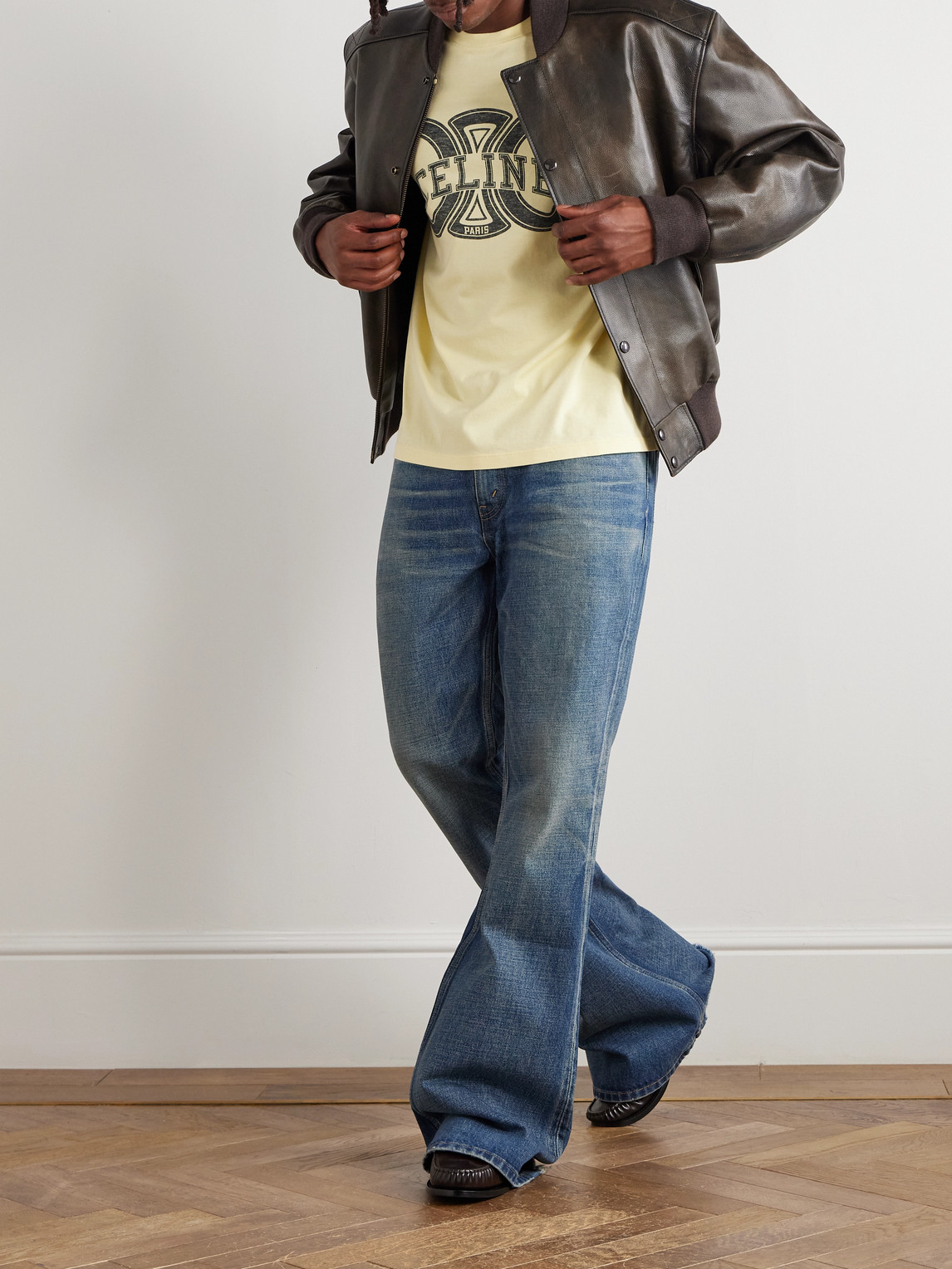 Celine Marco Flared Frayed Jeans In Blue