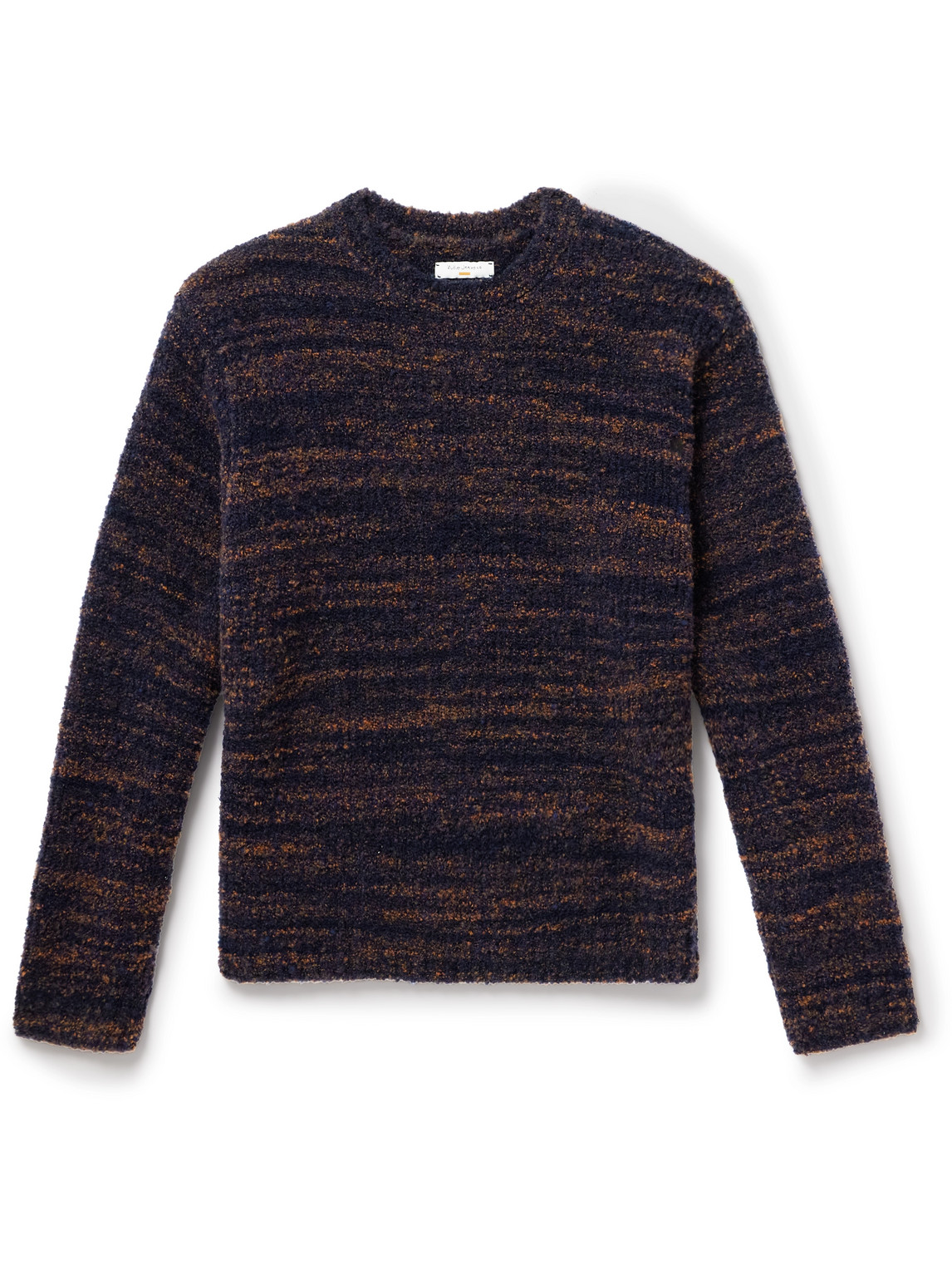 Nudie Jeans Gurra Wool-blend Bouclé Sweater In Blue