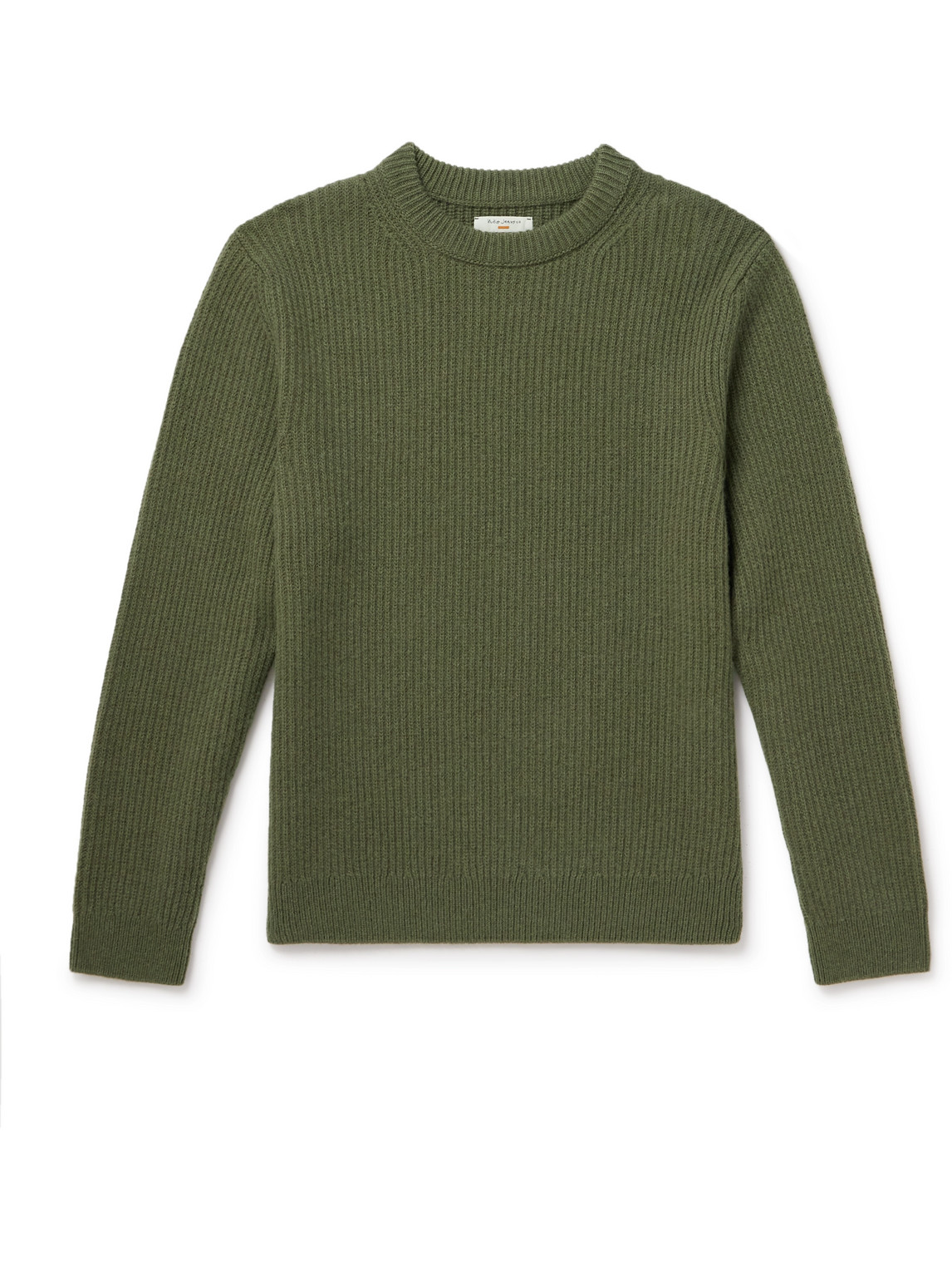 Nudie Jeans August Ribbed Wool Sweater In Green
