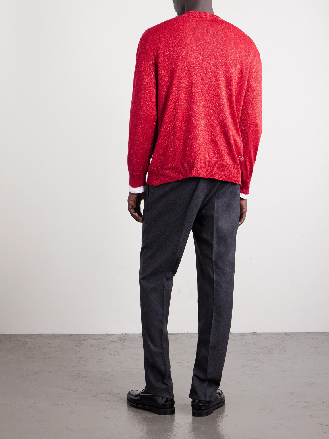  Bode - Hearts Lamé Cardigan - Men - Red - S 