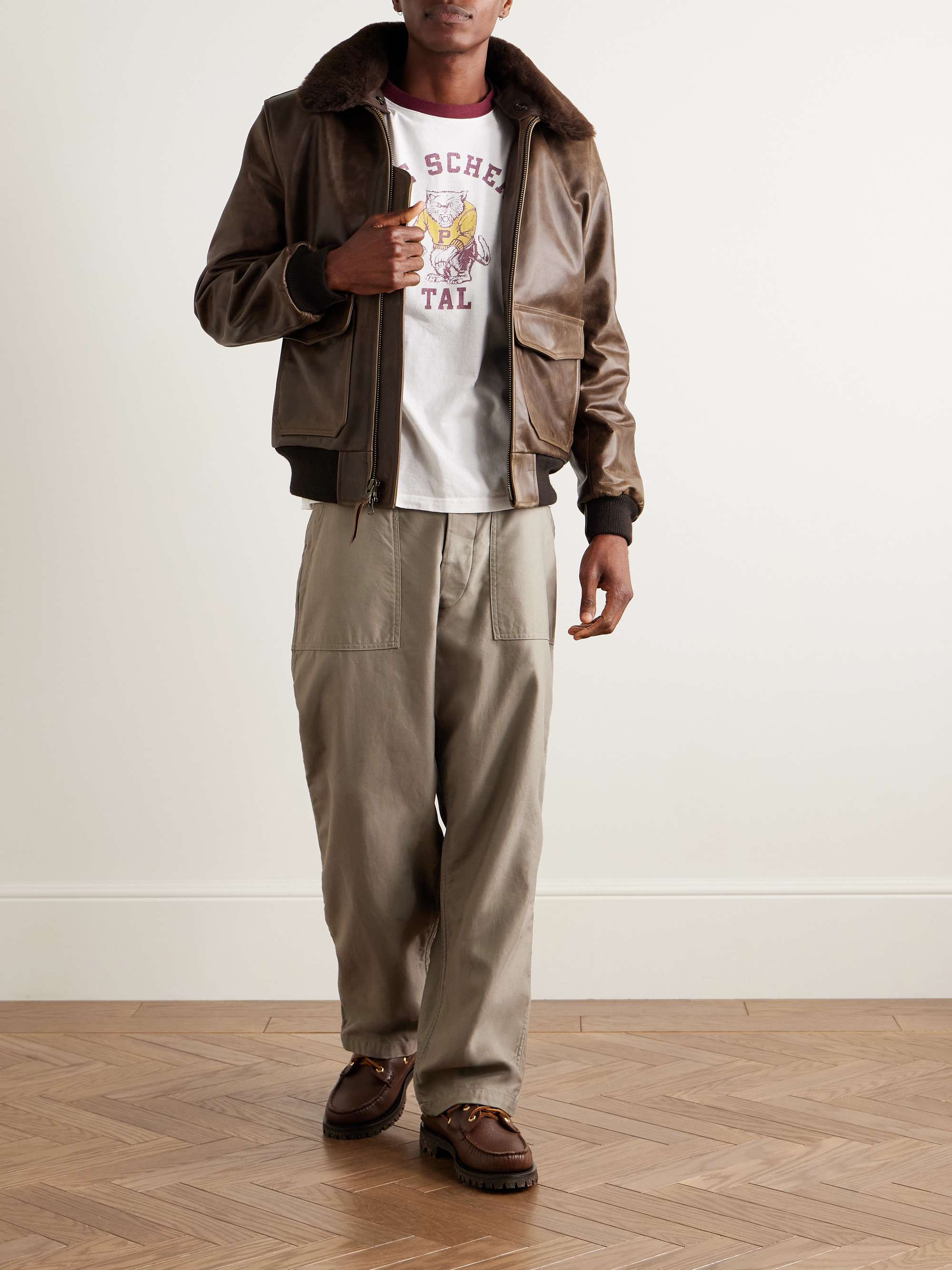 GOLDEN BEAR The Carter Shearling Bomber Jacket