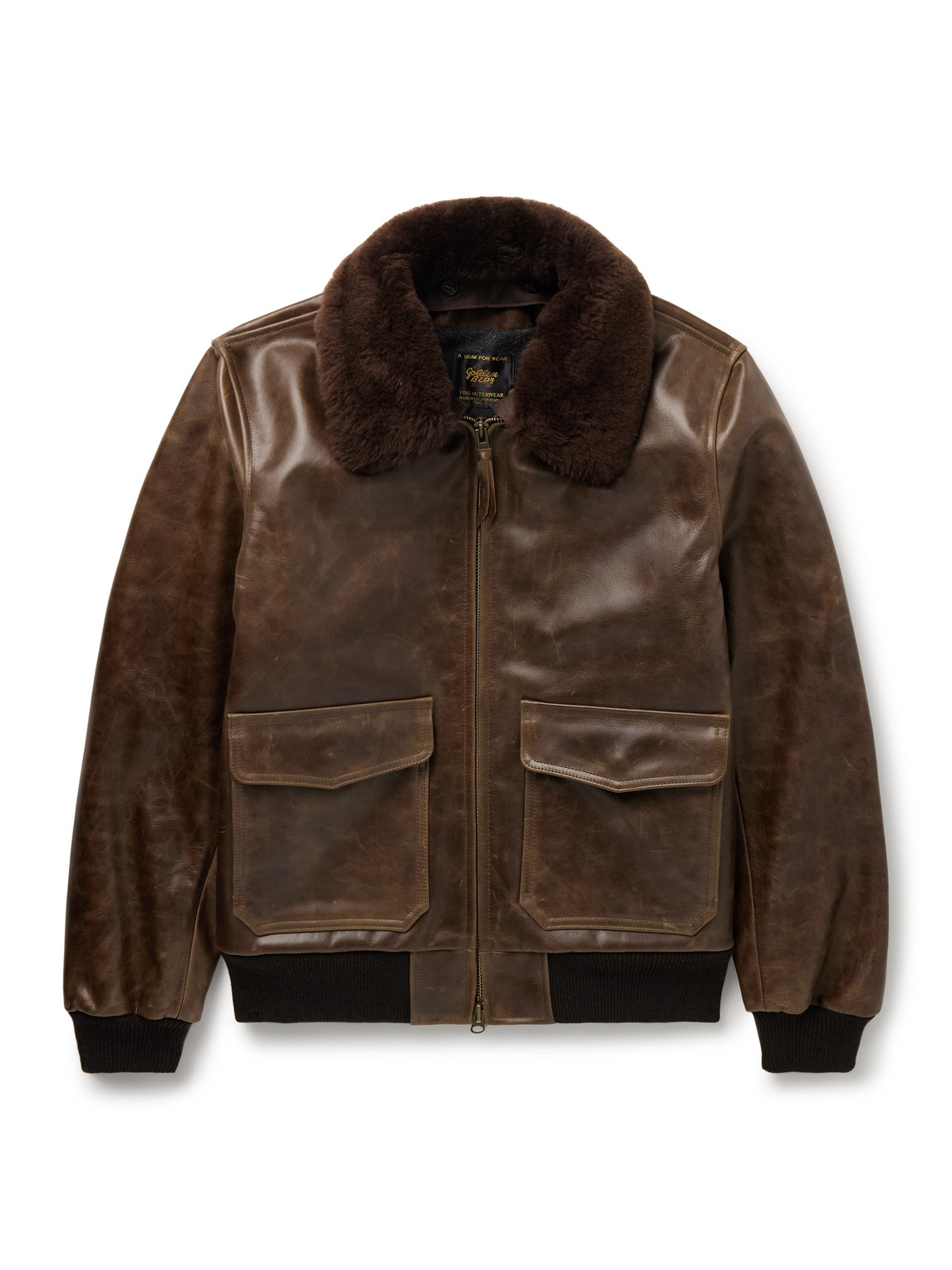 The Carter Shearling-Trimmed Leather Bomber Jacket