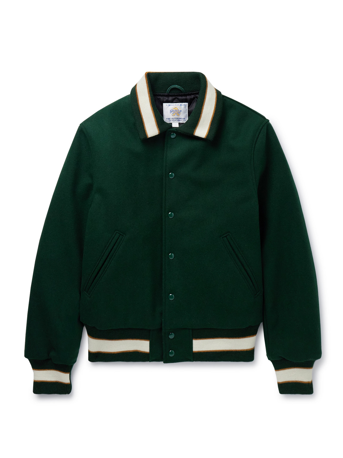 Byron Striped Padded Wool-Blend Felt Varsity Jacket