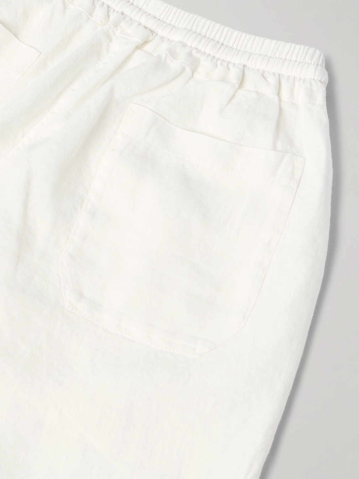 Fedeli Vico Straight-leg Linen Drawstring Shorts In White