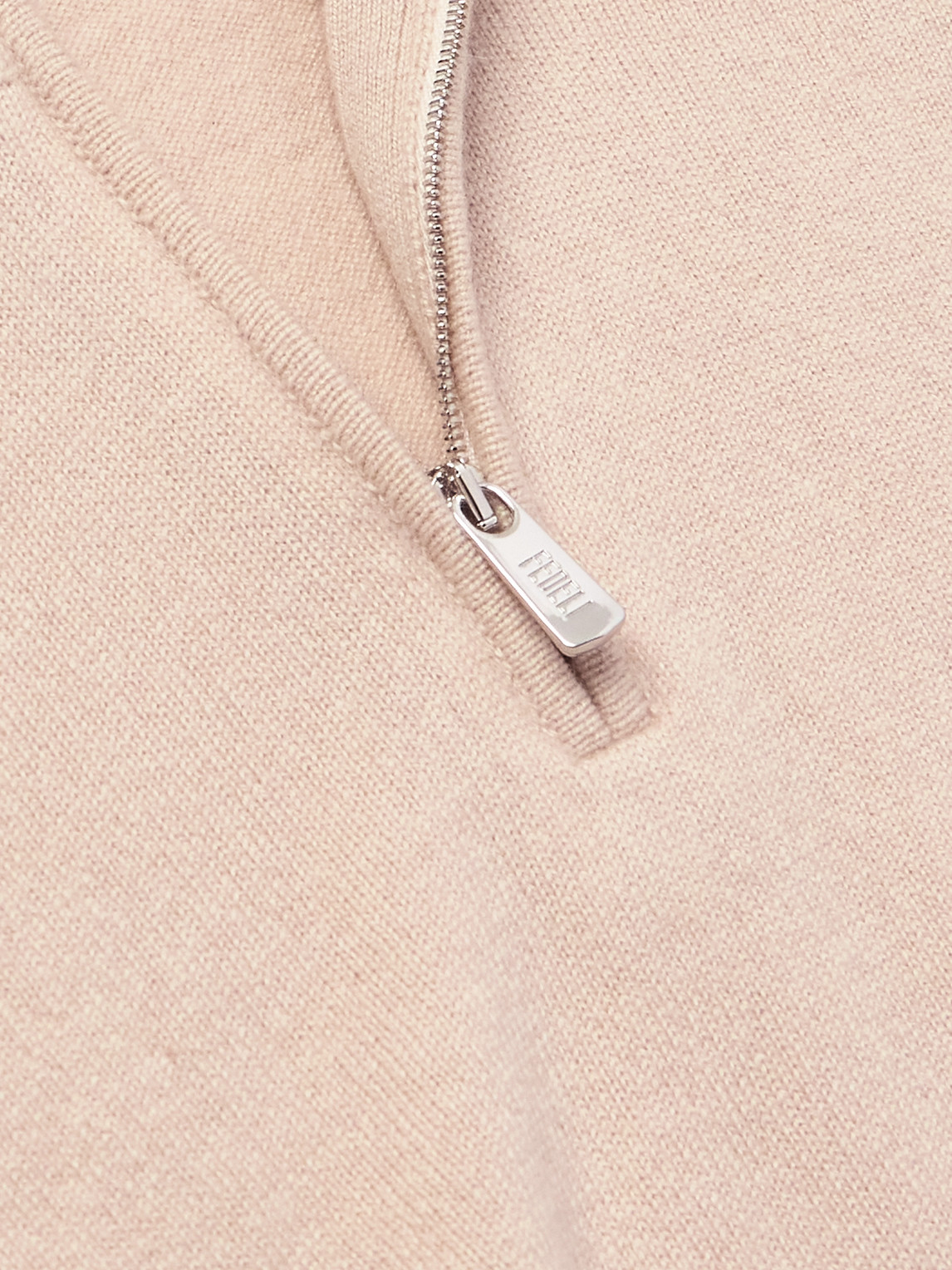 Fedeli Favonio Slim-fit Cashmere Half-zip Sweater In Neutral