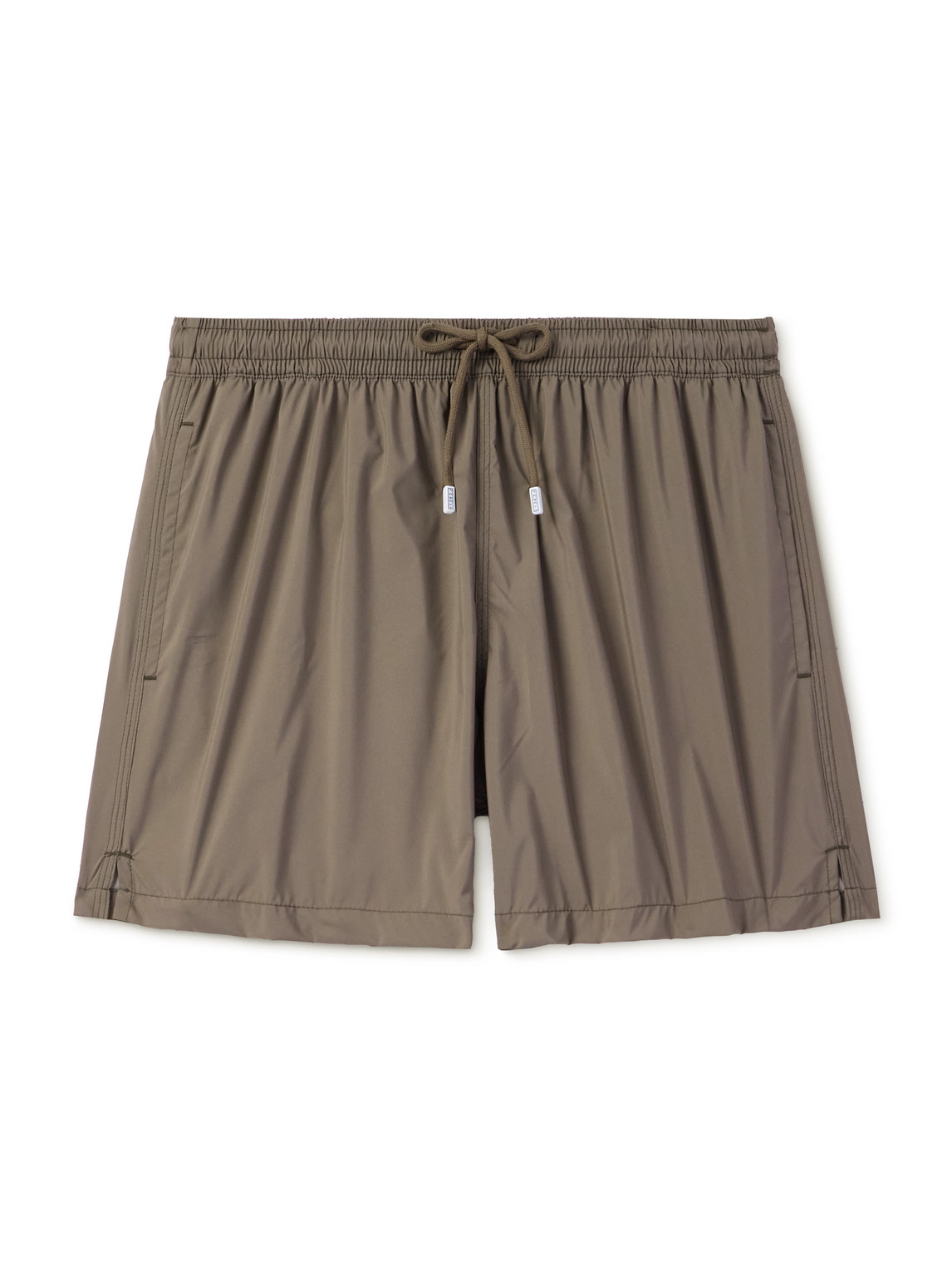 Fedeli Madeira Airstop Straight-leg Mid-length Swim Shorts In Brown