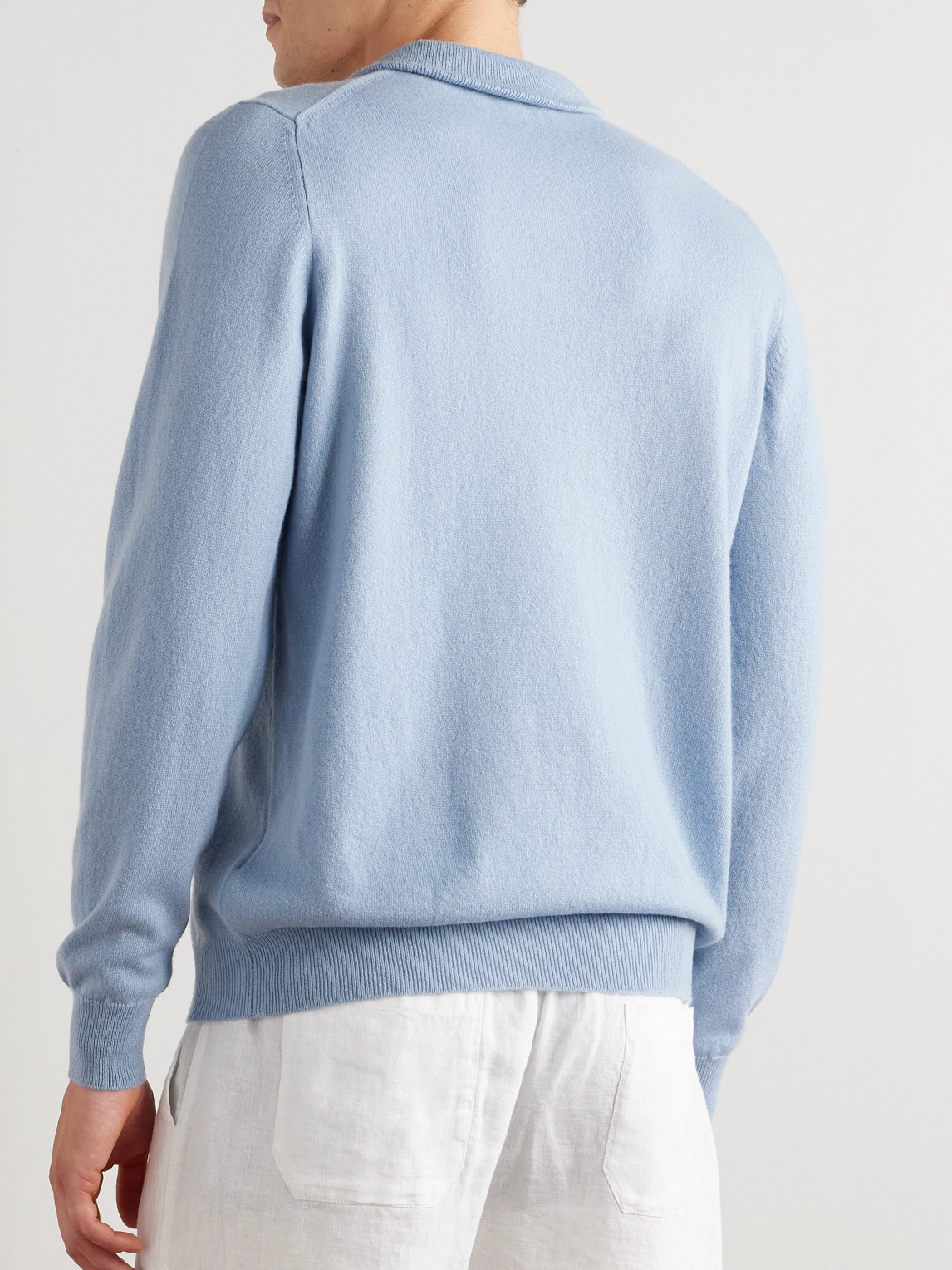 Fedeli Favonio Slim-fit Cashmere Half-zip Sweater In Blue