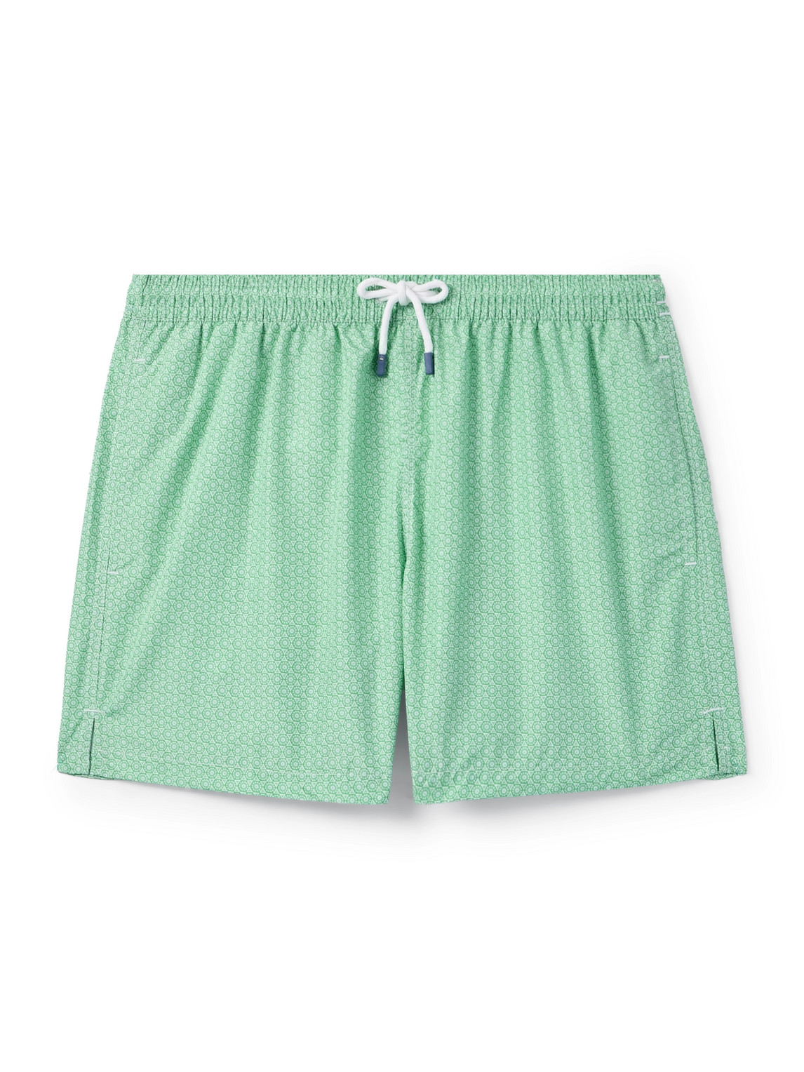 Fedeli Madeira Straight-leg Mid-length Swim Shorts In Green