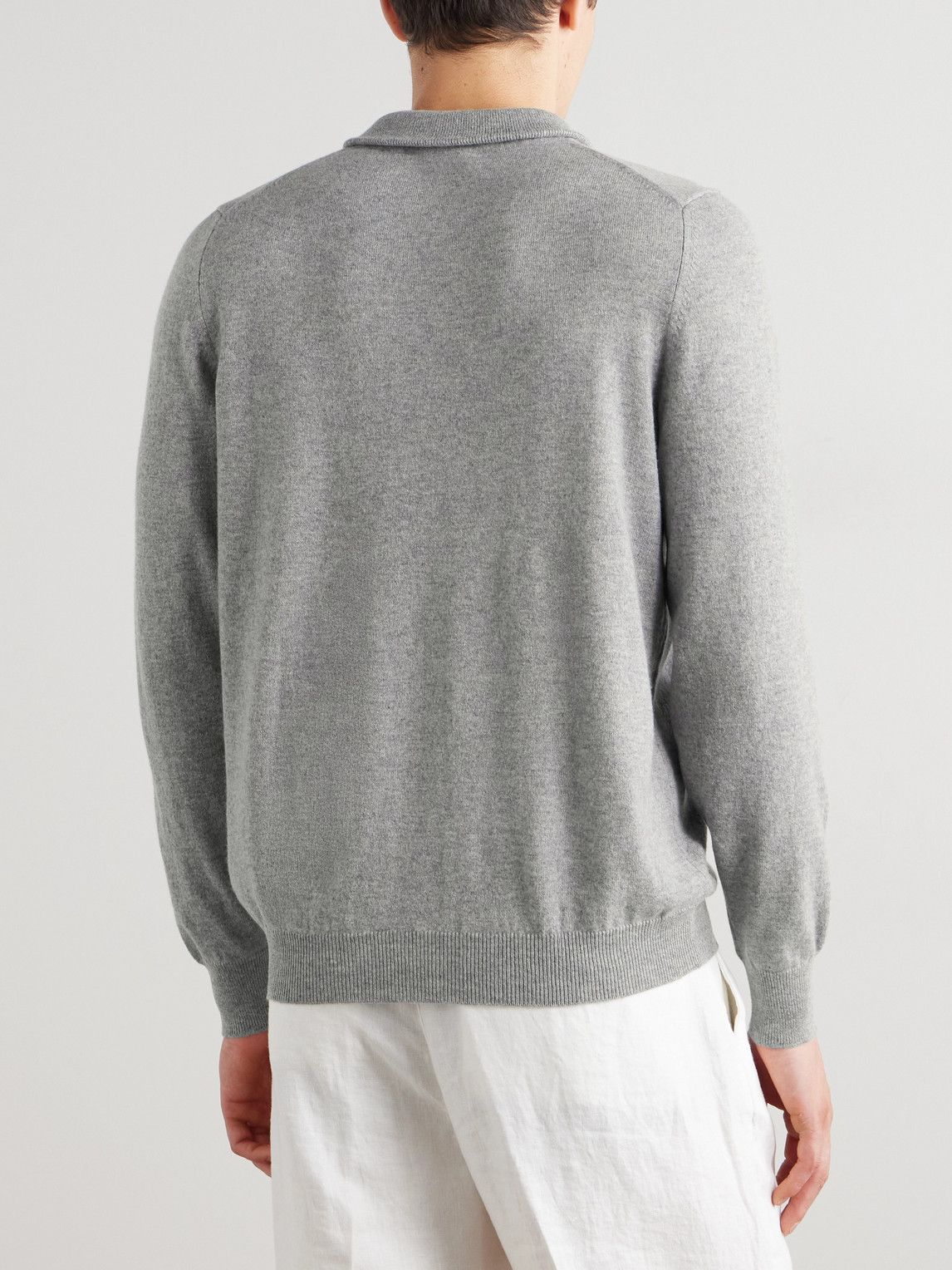 Fedeli Favonio Slim-fit Cashmere Half-zip Sweater In Gray