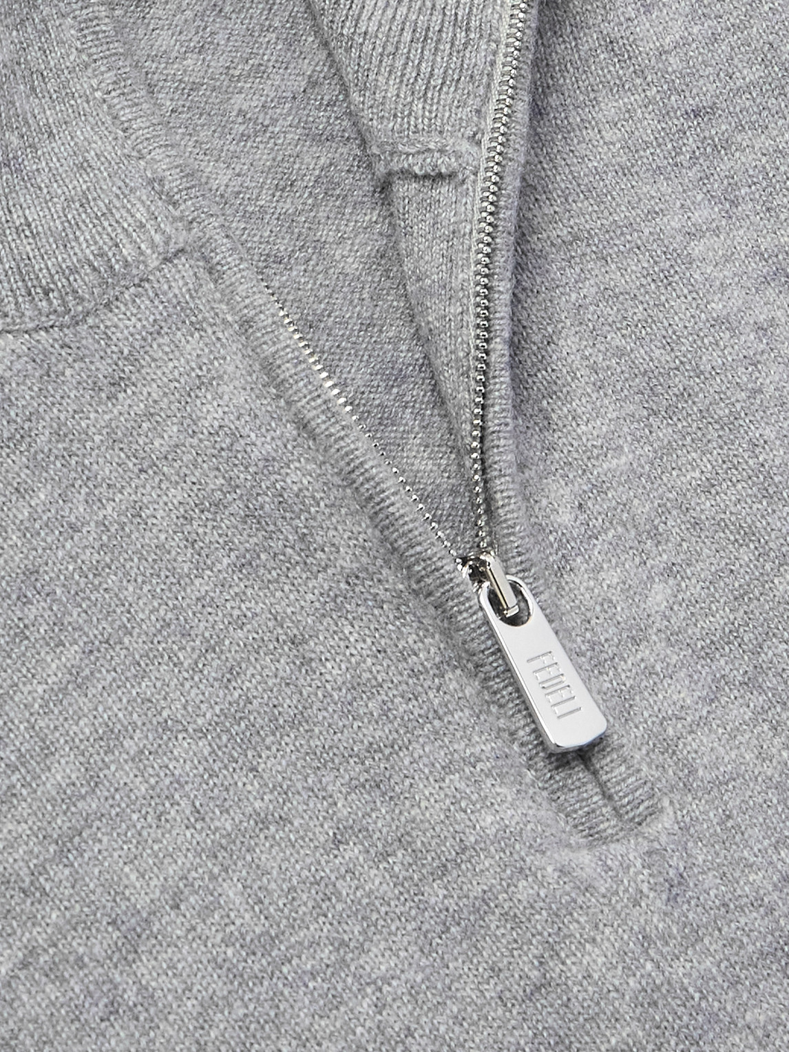 Fedeli Favonio Slim-fit Cashmere Half-zip Sweater In Gray