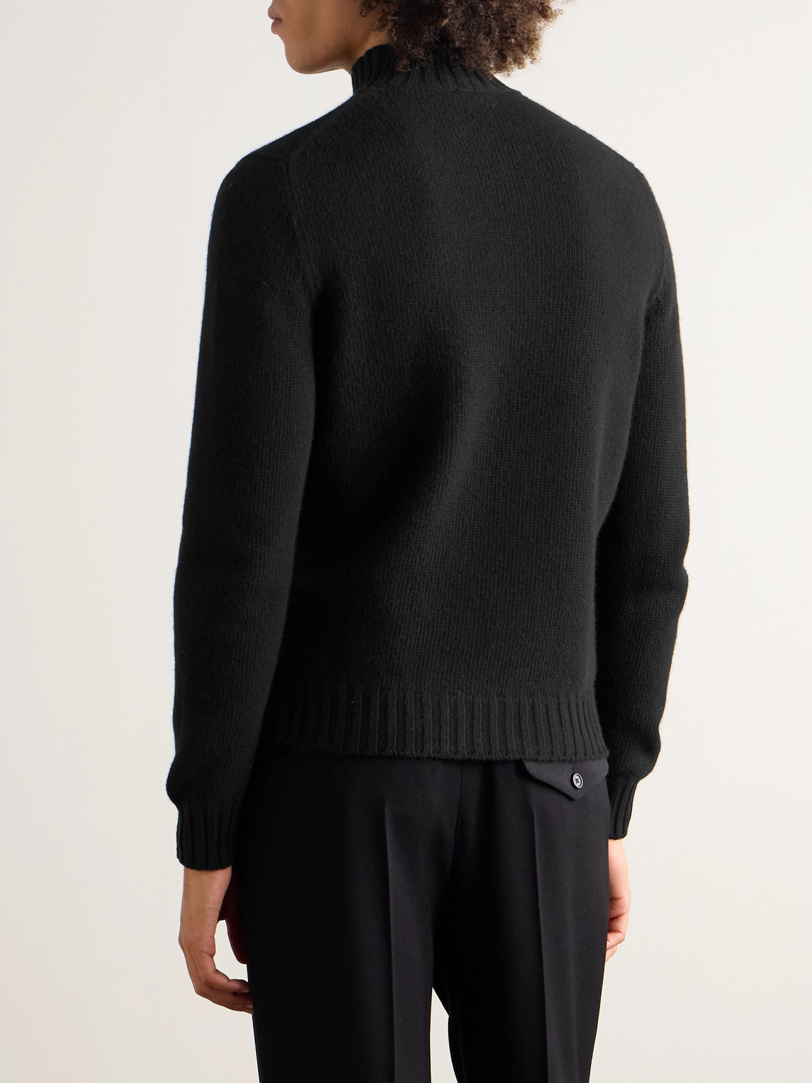 Fedeli Onda Wool And Cashmere-blend Rollneck Sweater In Black