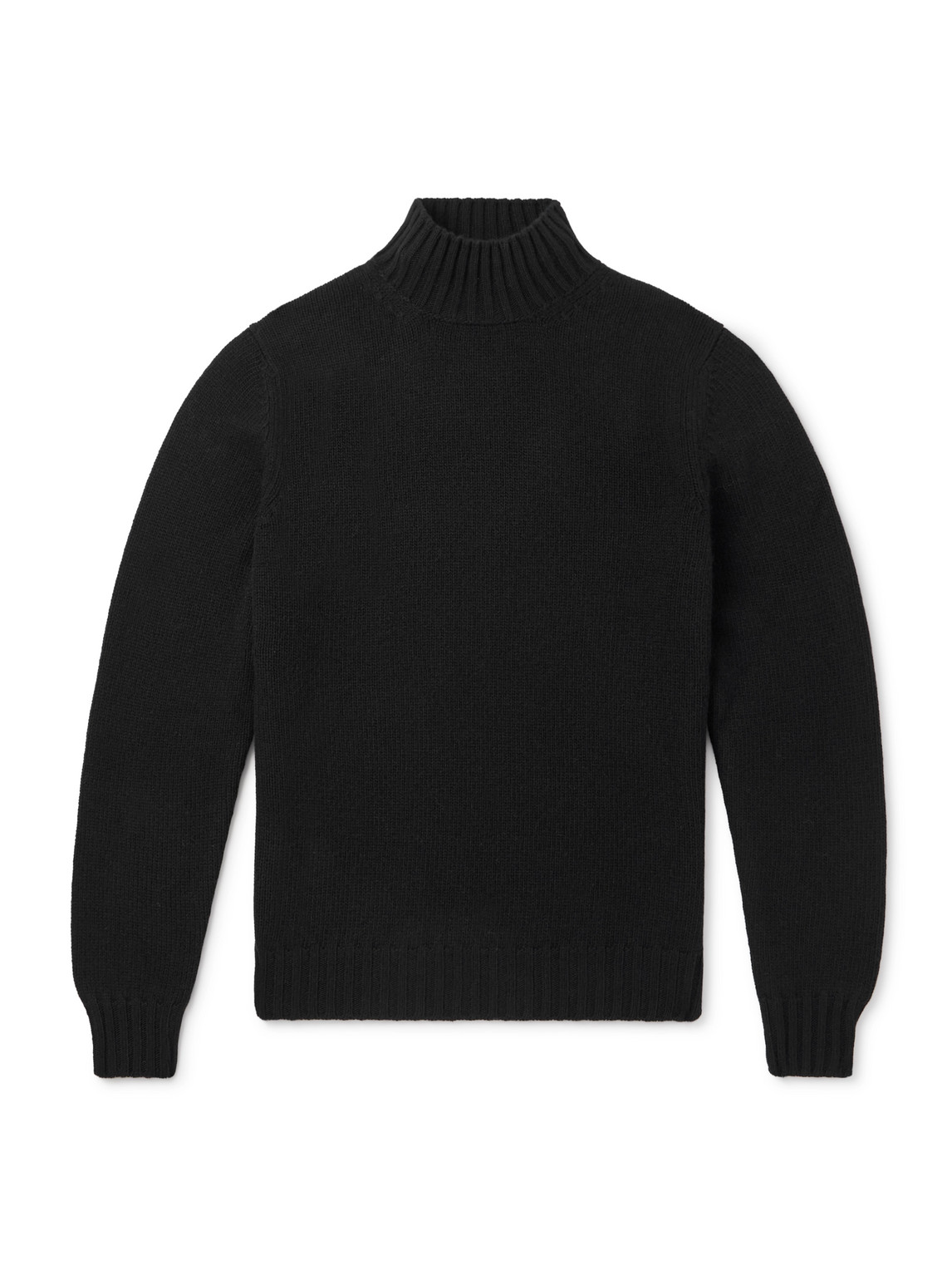 Fedeli Onda Wool And Cashmere-blend Rollneck Sweater In Black