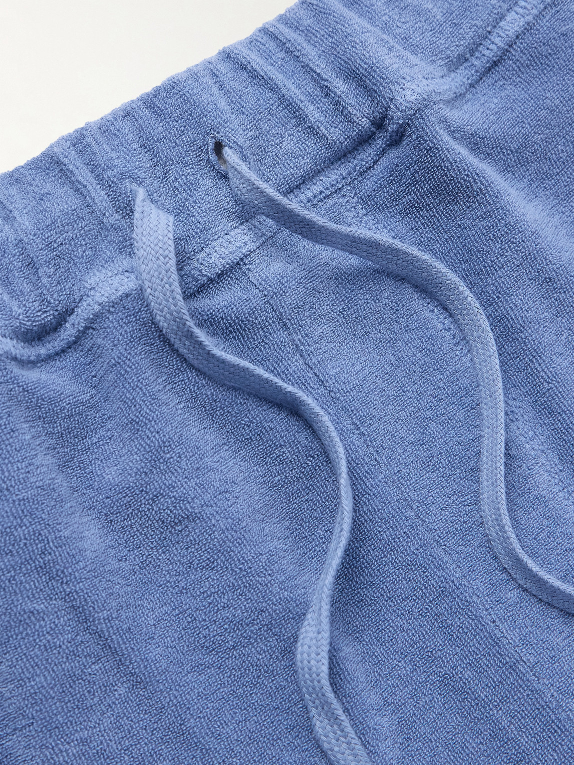 Fedeli Slim-fit Cotton-terry Drawstring Shorts In Blue