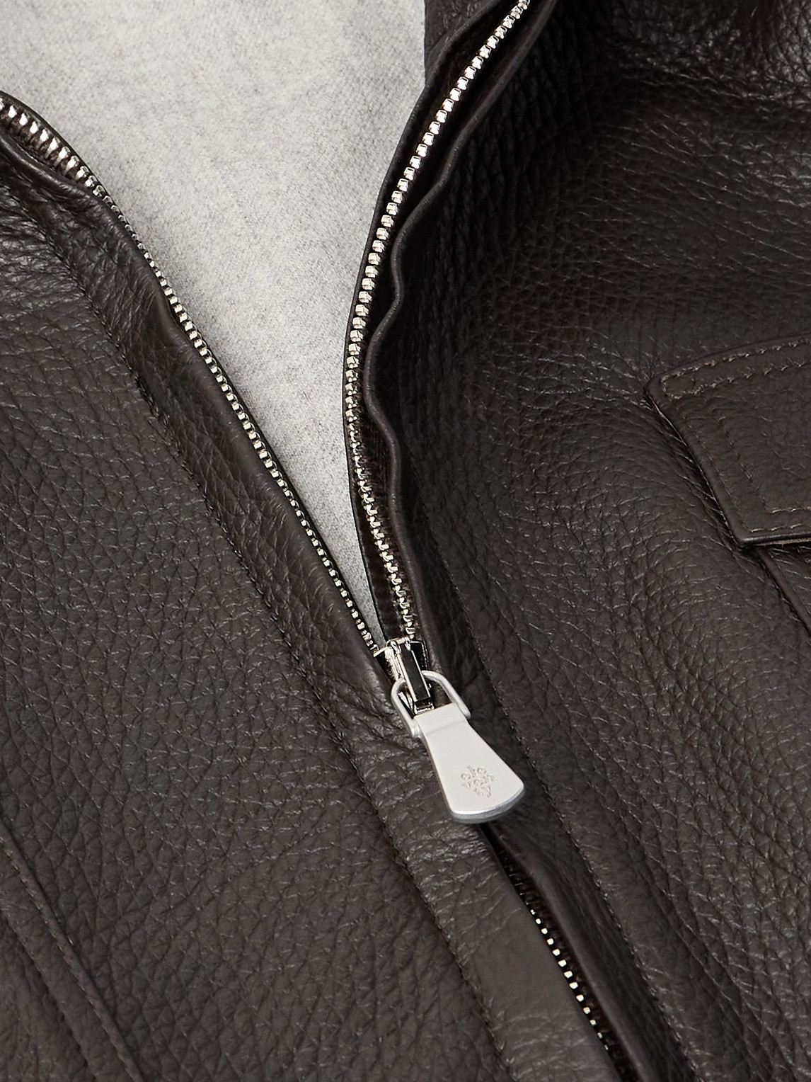 Shearling-Trimmed Leather
