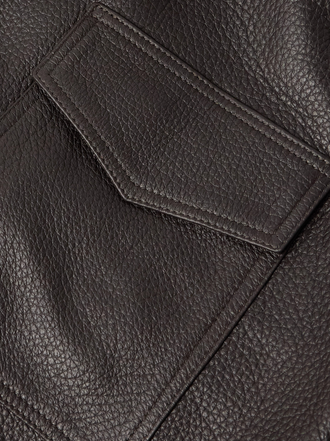 Shearling-Trimmed Leather