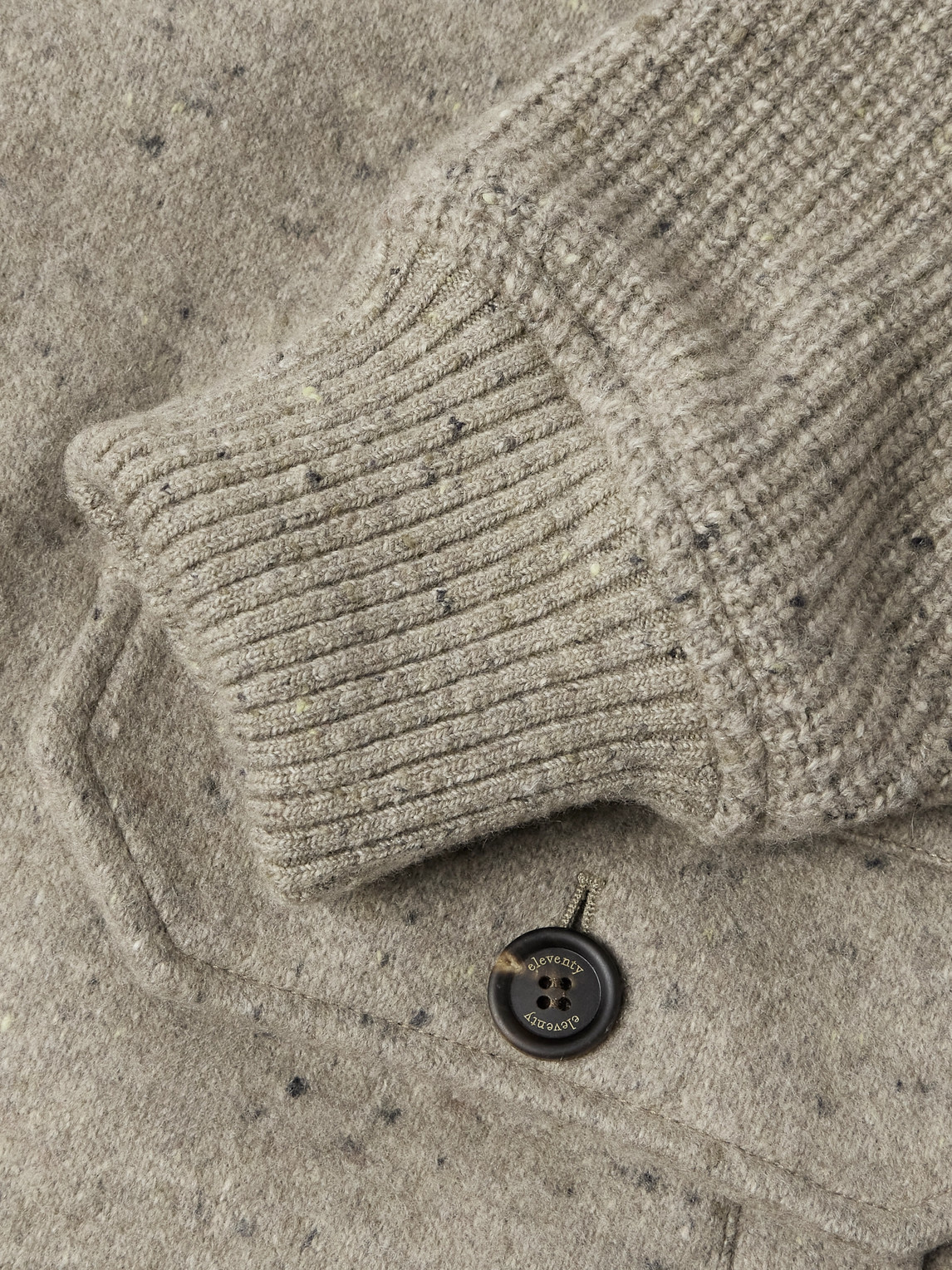 Eleventy Shawl-collar Wool And Cashmere-blend Bomber Jacket In Gray