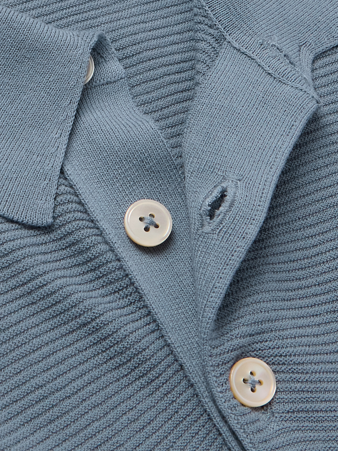 Slim-Fit Ribbed Cotton Polo Shirt