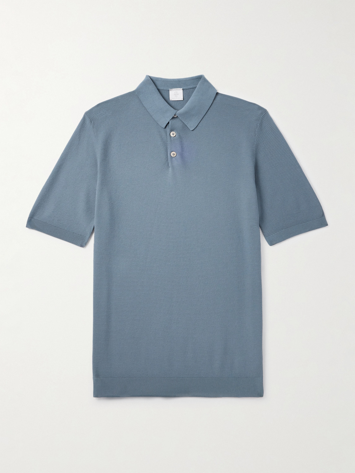 ELEVENTY Slim-Fit Ribbed Cotton Polo Shirten