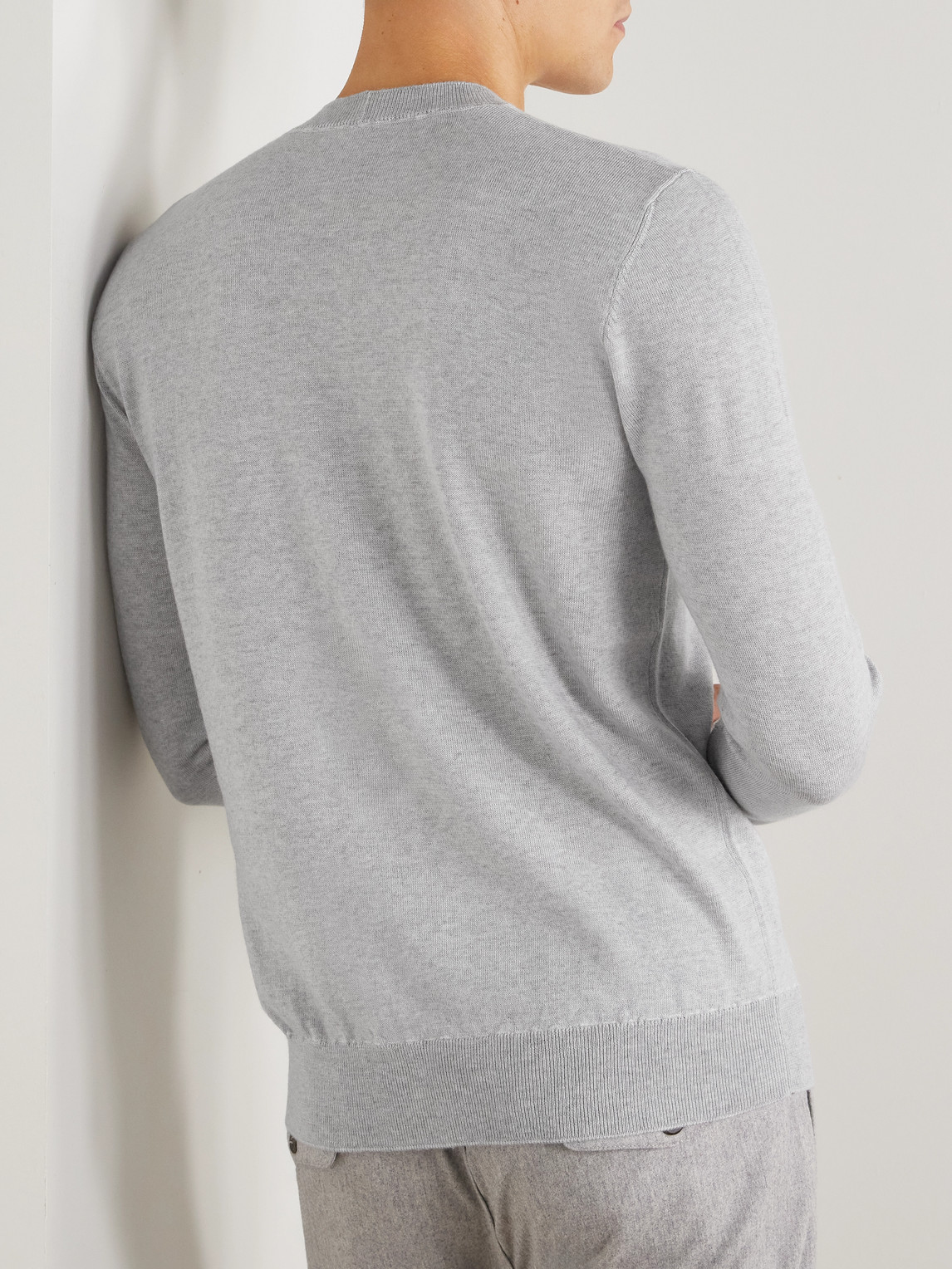 Eleventy Slim-fit Wool Sweater In Gray