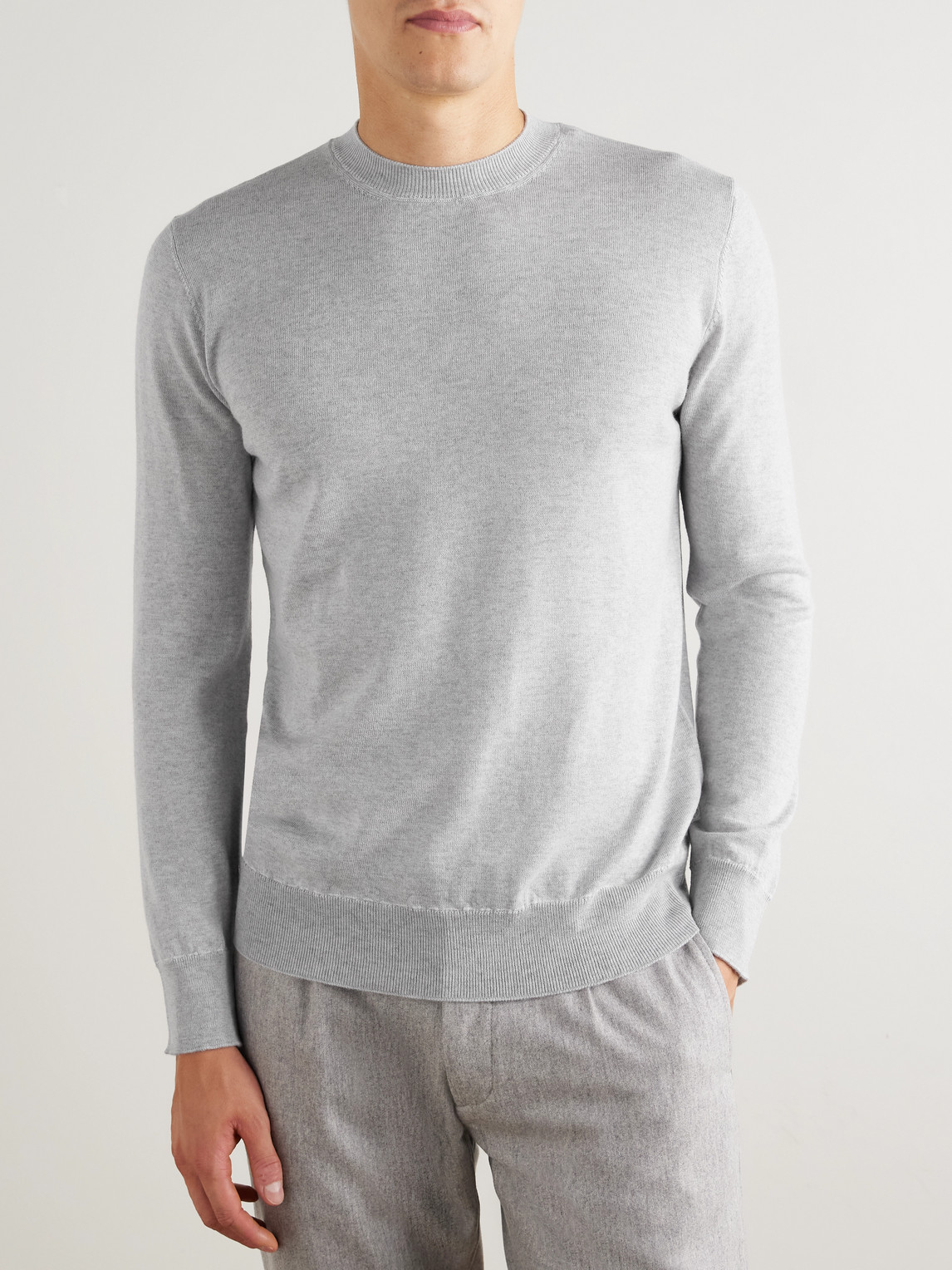 Eleventy Slim-fit Wool Sweater In Gray