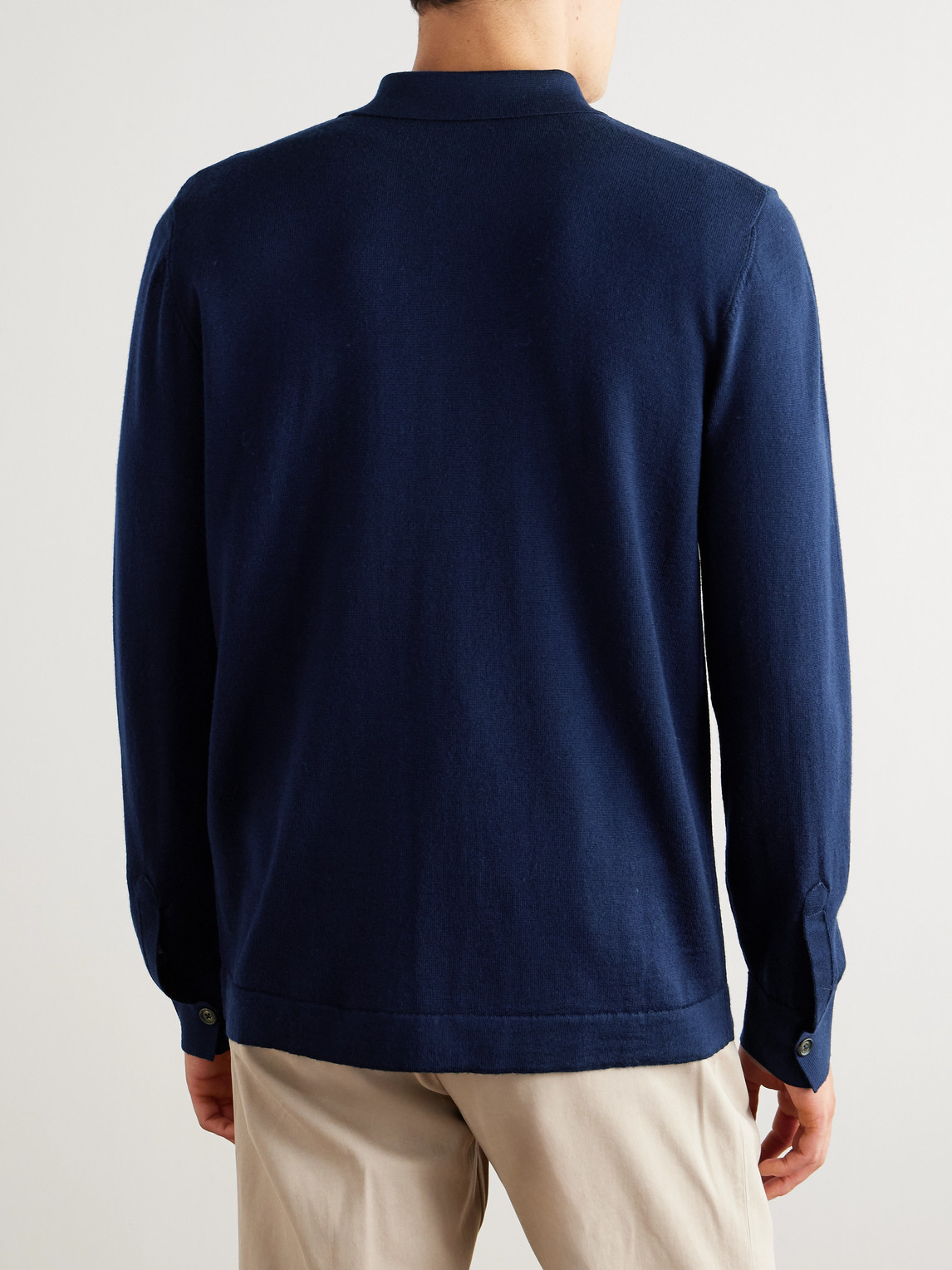 Eleventy Slim-fit Wool Cardigan In Blue