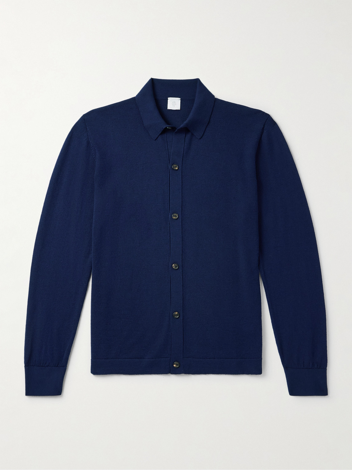 Eleventy Slim-fit Wool Cardigan In Blue