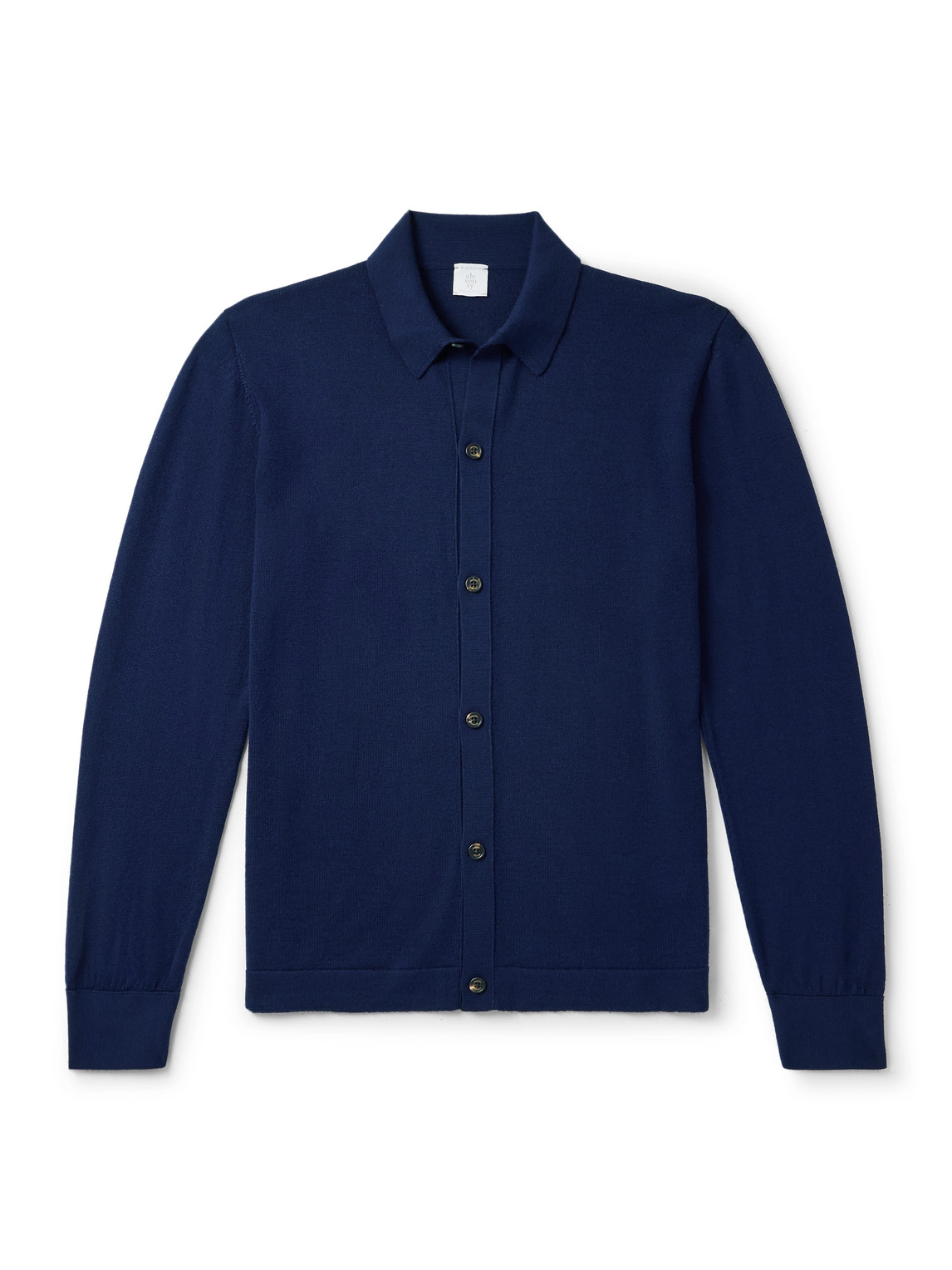 Eleventy Slim-fit Wool Cardigan In Blue