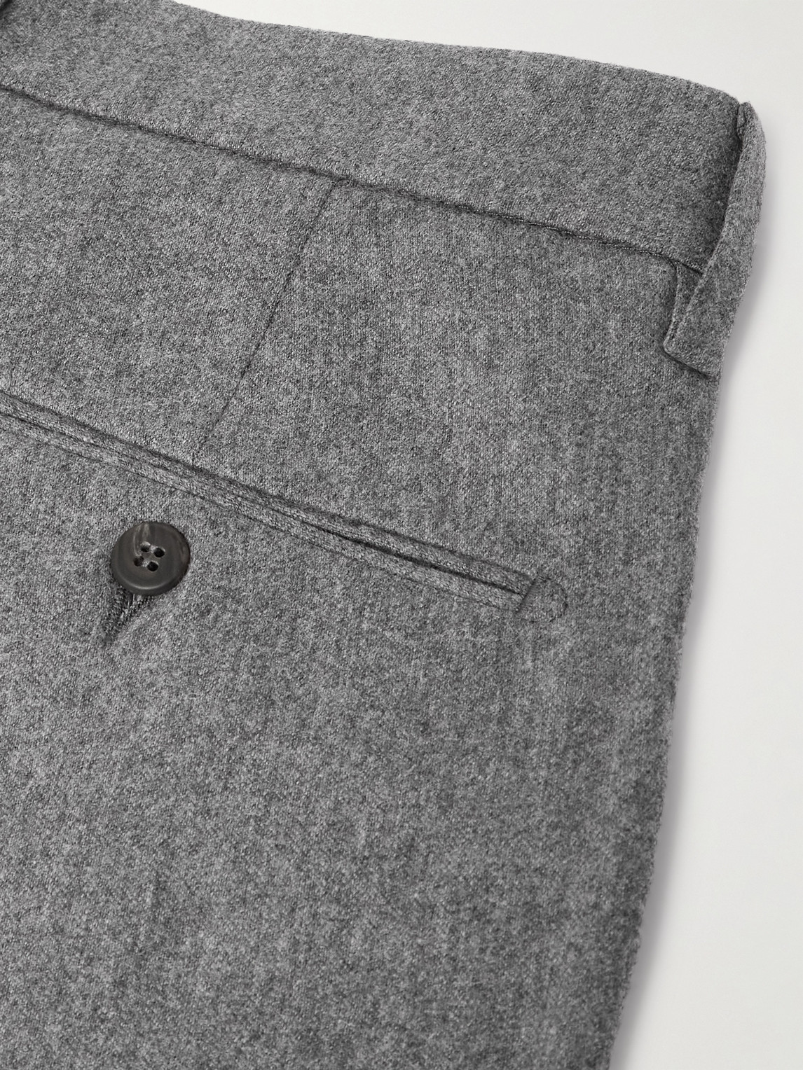 Eleventy Straight-leg Stretch Wool And Cashmere-blend Trousers In Gray