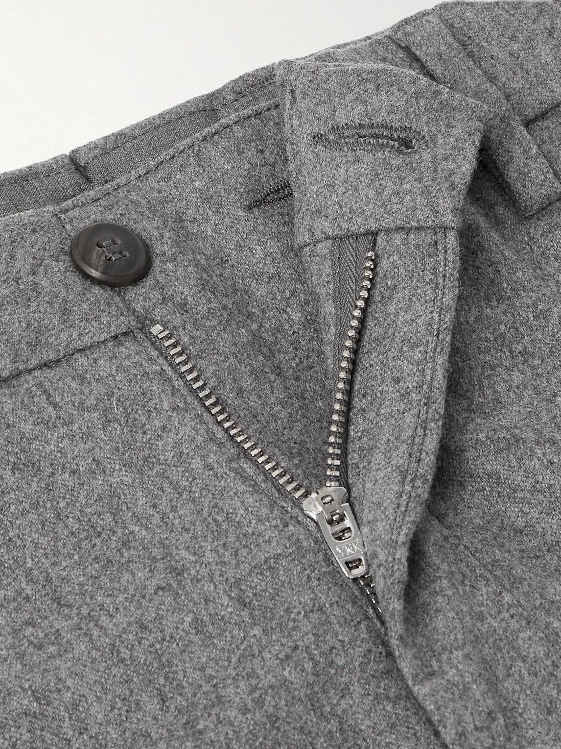 Eleventy Straight-leg Stretch Wool And Cashmere-blend Trousers In Gray