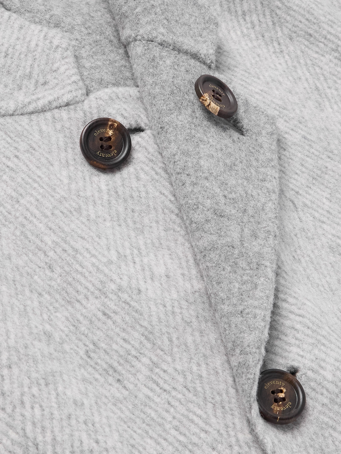 Eleventy Herringbone Wool And Cashmere-blend Overcoat In Gray