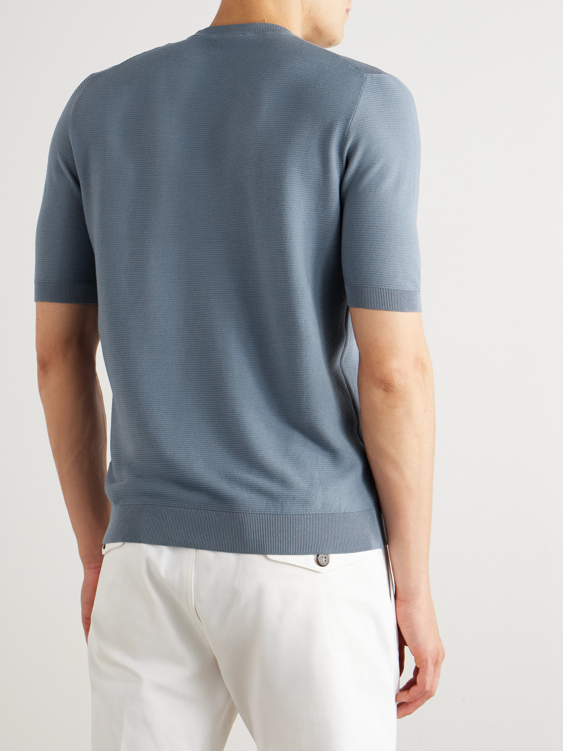 Slim-Fit Ribbed Cotton T-Shirt