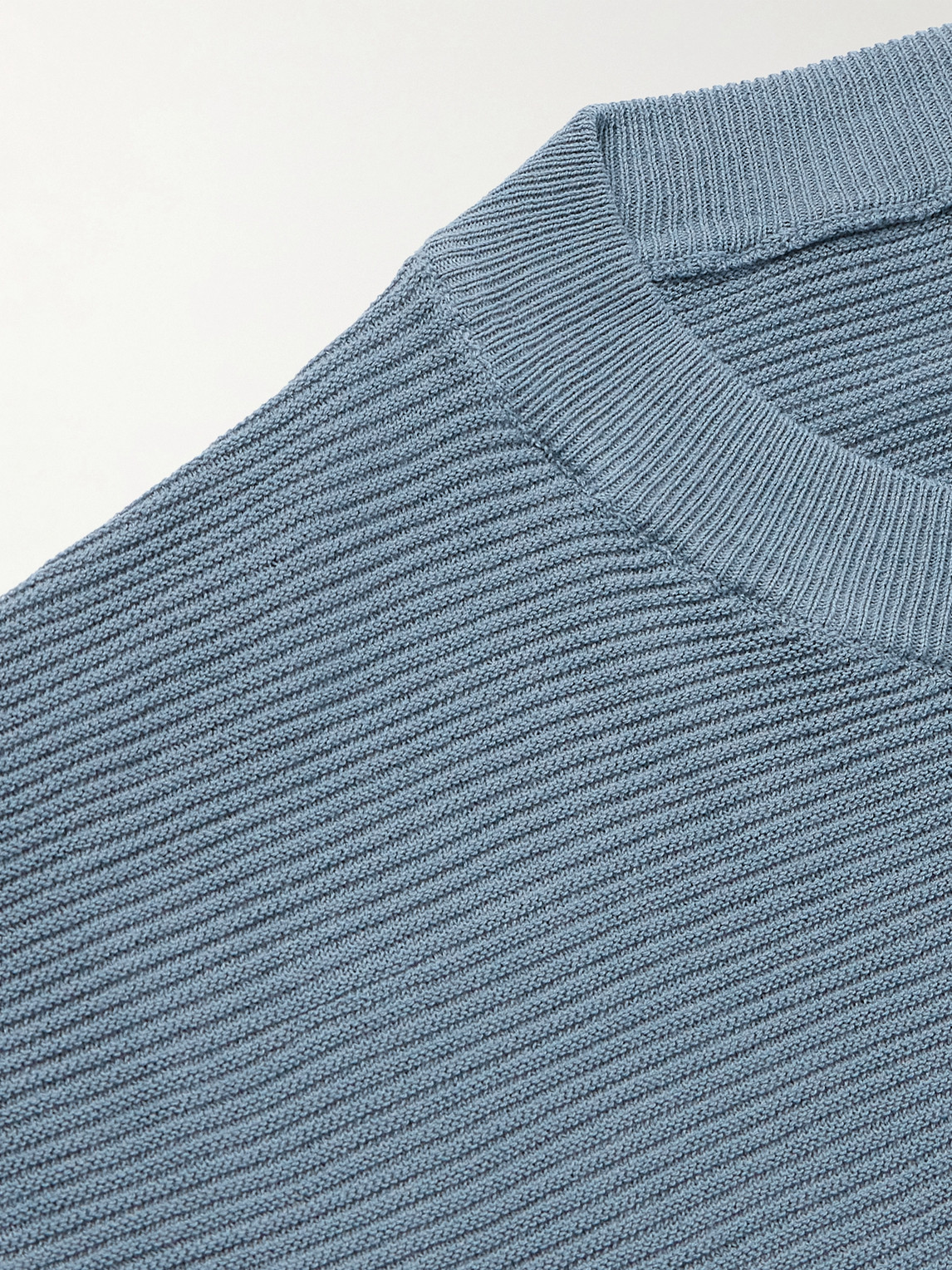 Slim-Fit Ribbed Cotton T-Shirt