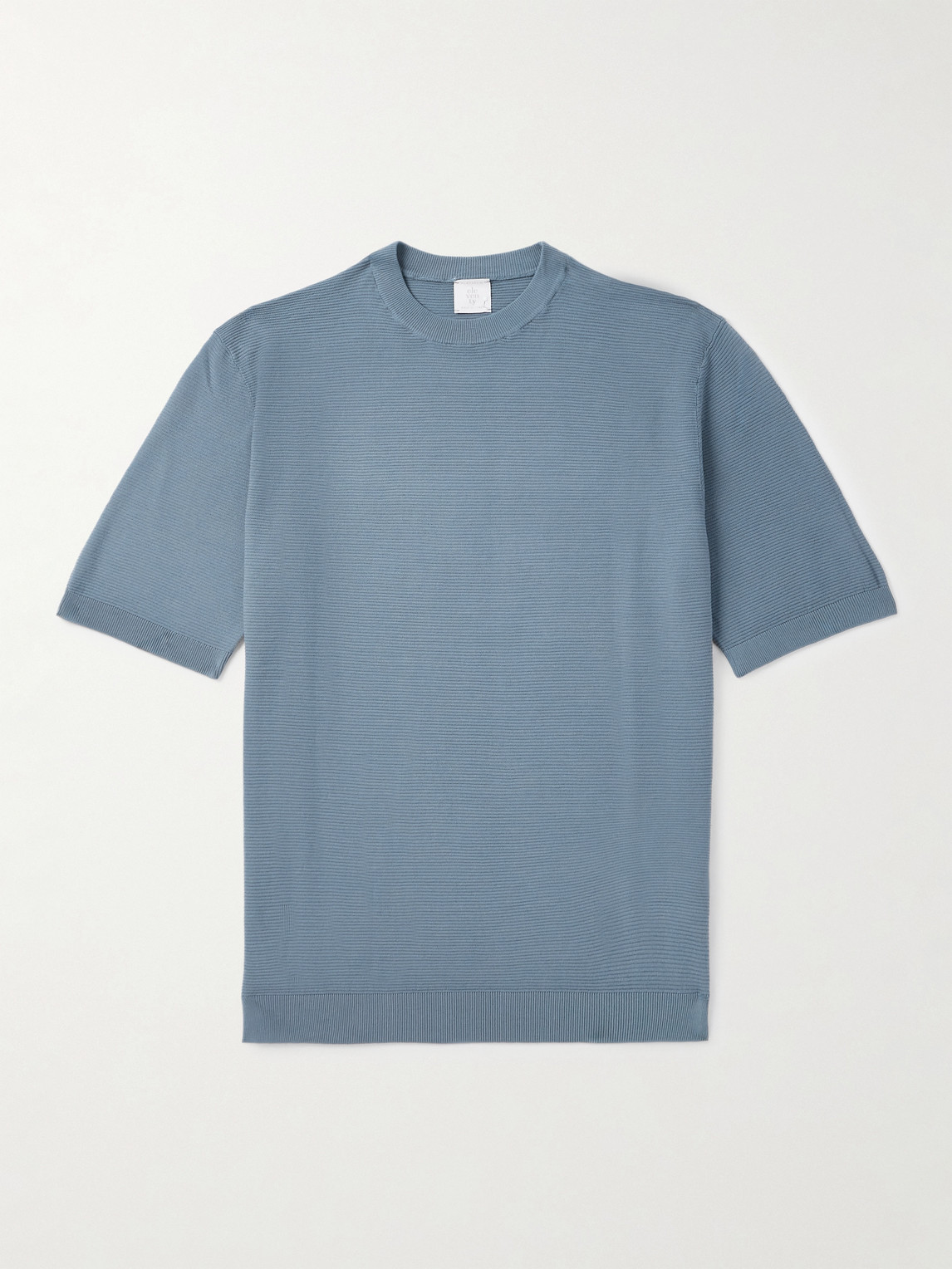 ELEVENTY Slim-Fit Ribbed Cotton T-Shirten