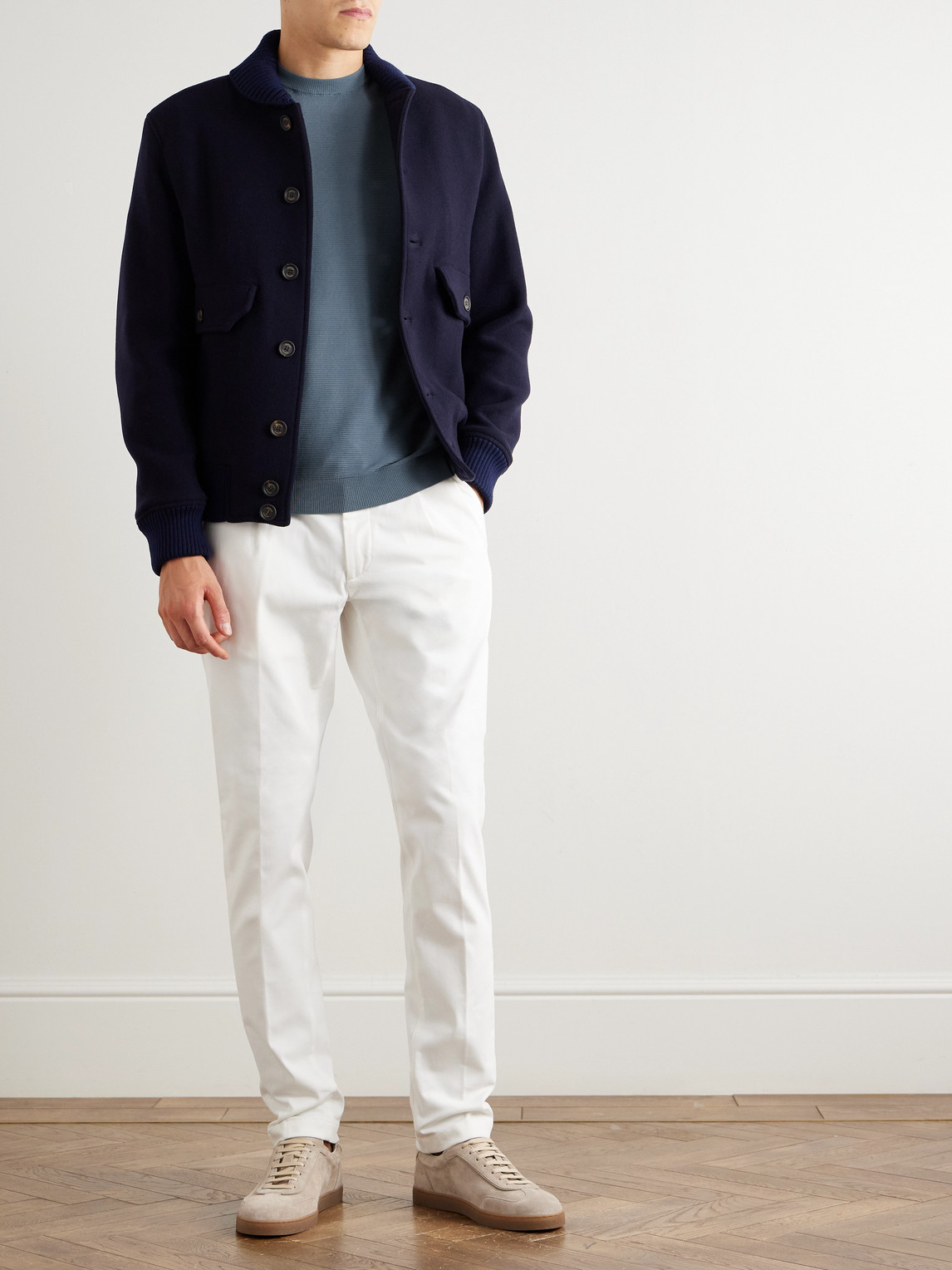 Slim-Fit Ribbed Cotton T-Shirt