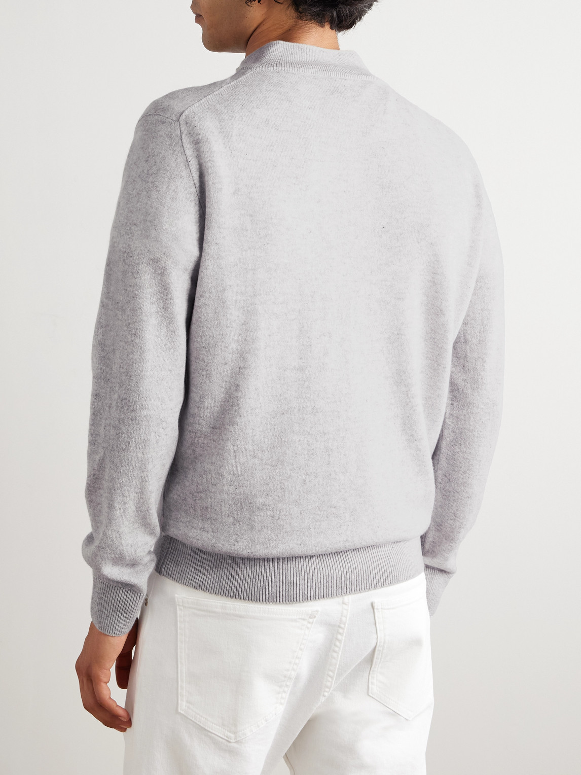Eleventy Cashmere Half-zip Sweater In Gray