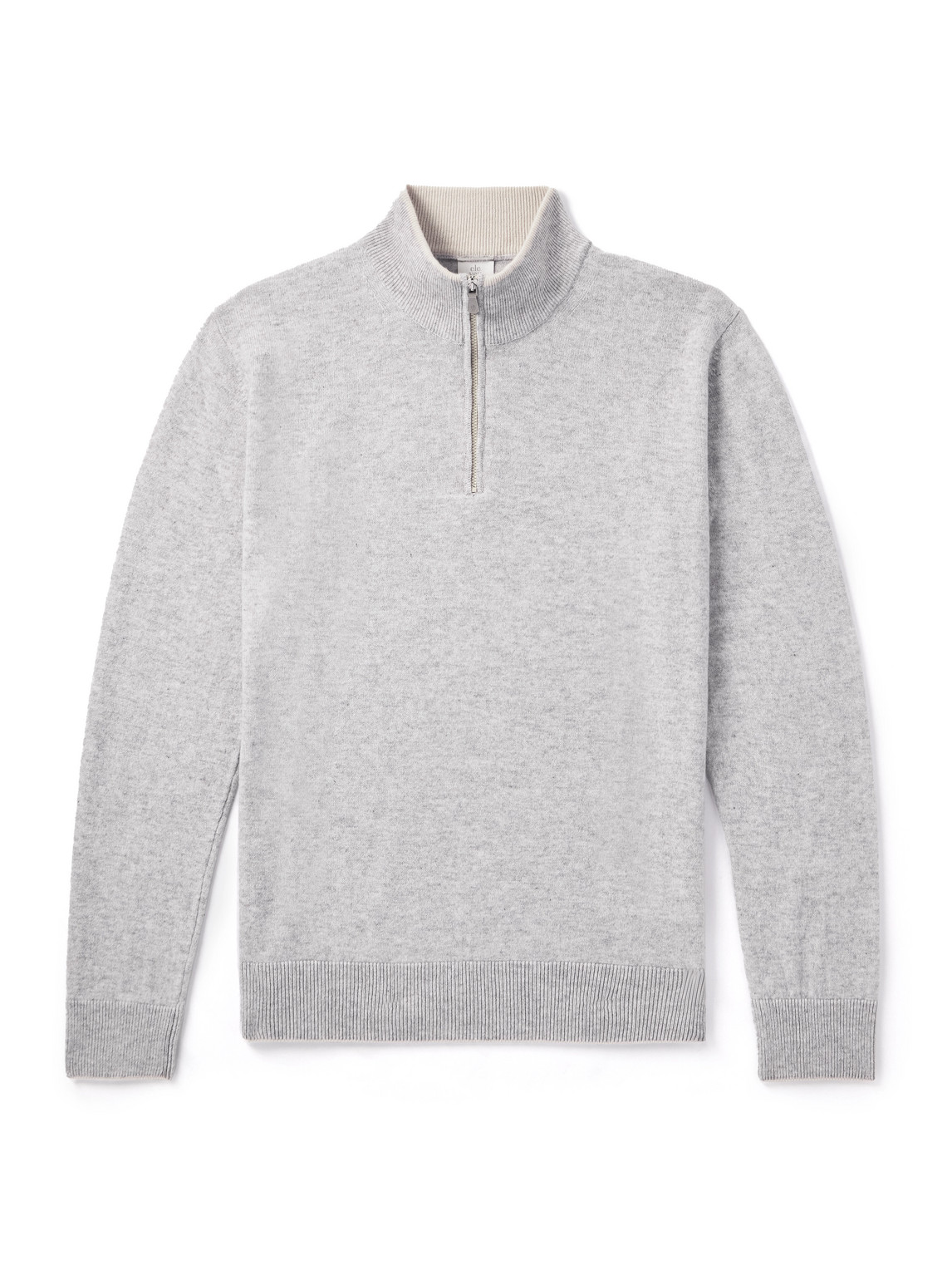 Eleventy Cashmere Half-zip Sweater In Gray