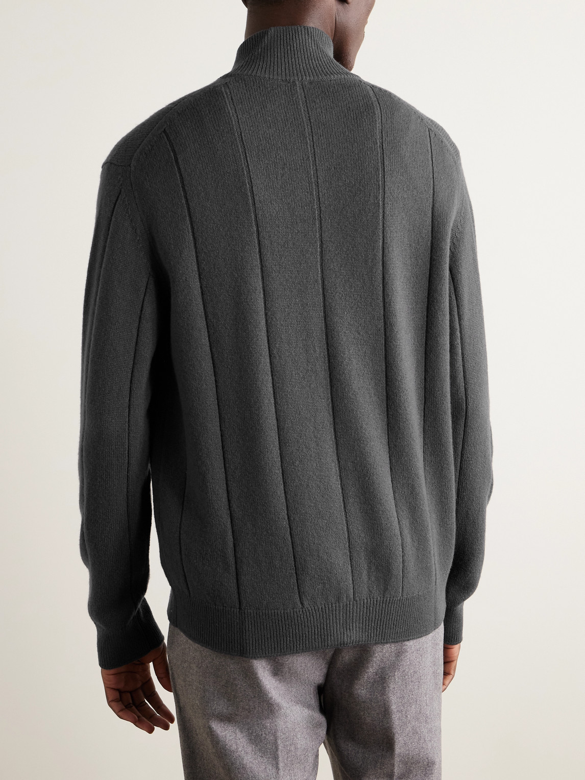  Eleventy - Ribbed Wool Zip-up Cardigan - Men - Gray - S 