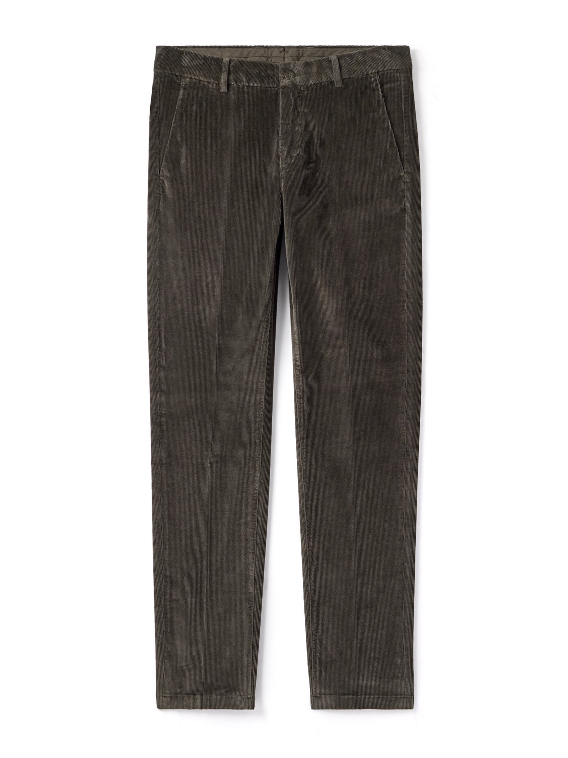 Eleventy Straight-leg Stretch Cotton And Modal-blend Corduroy Trousers In Gray