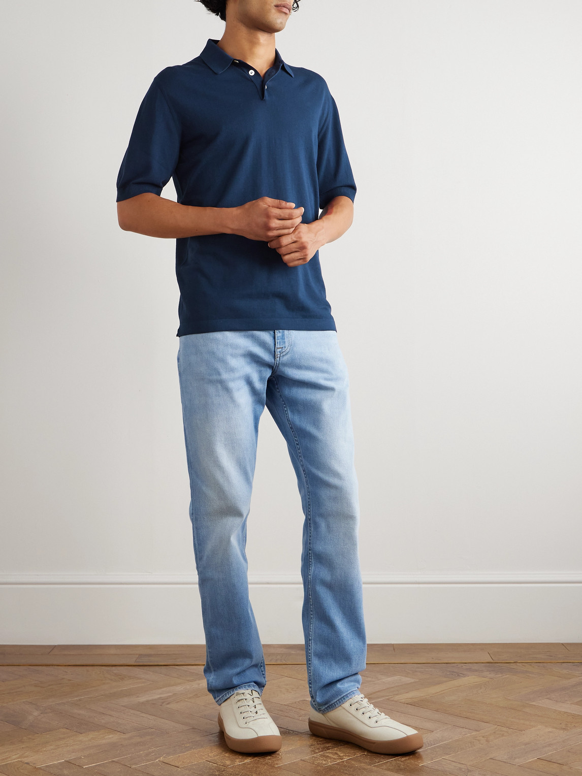Garment-Dyed Cotton Polo Shirt