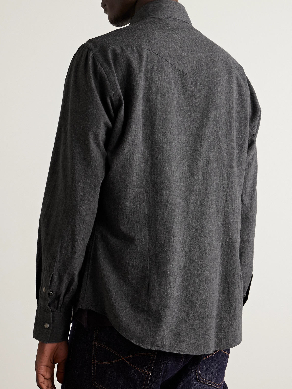  Eleventy - Cotton Western Shirt - Men - Gray - S 
