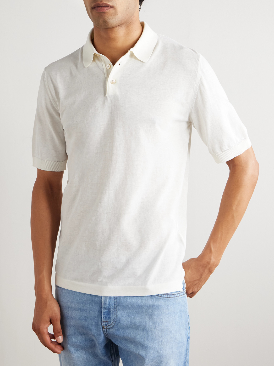 Garment-Dyed Cotton Polo Shirt