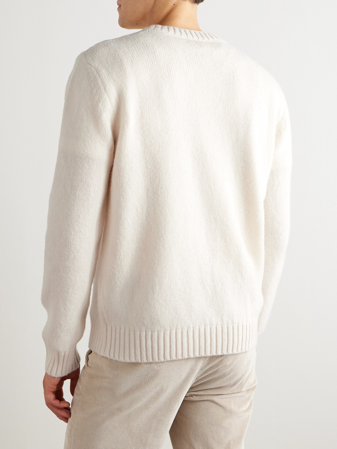 Eleventy Slim-fit Wool Sweater In White