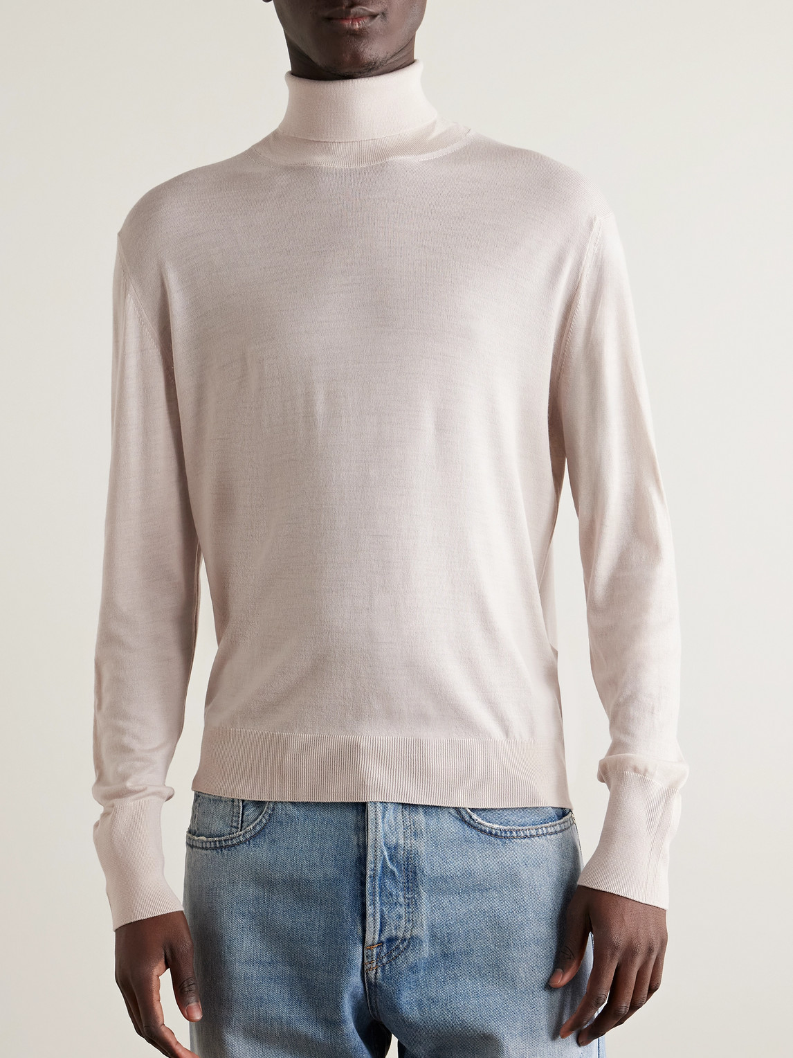 Eleventy Wool Rollneck Sweater In Pink
