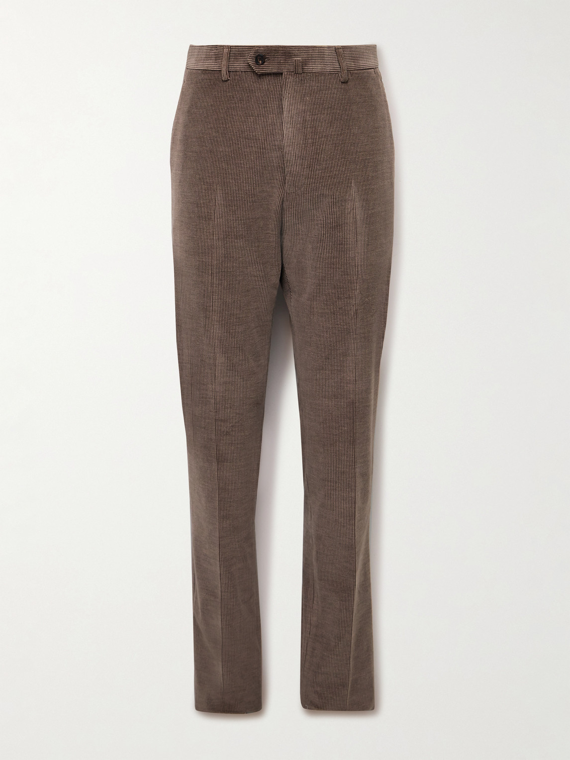 Caruso Slim-fit Straight-leg Cotton-blend Corduroy Suit Trousers In Brown