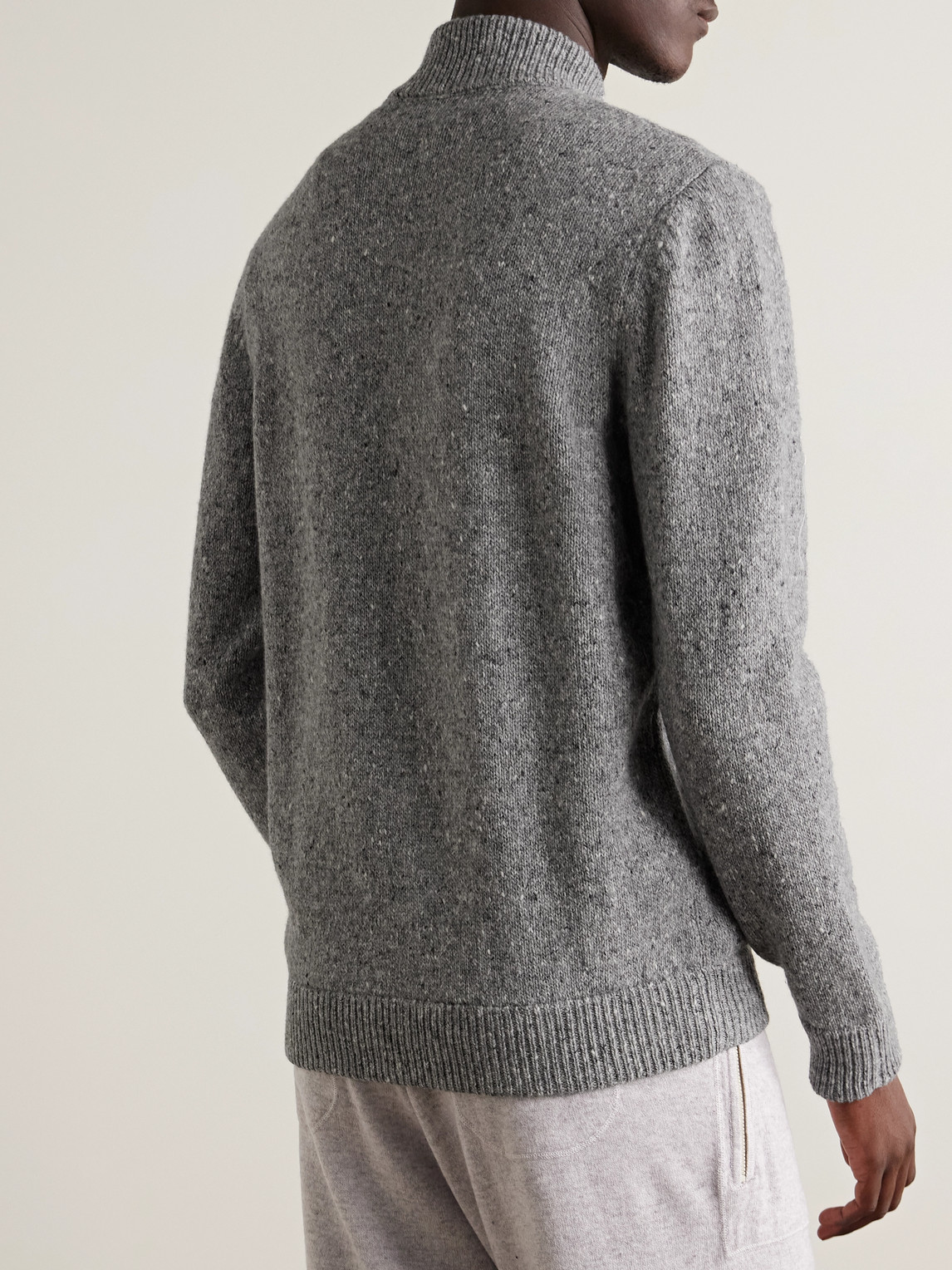 Eleventy Wool-blend Zip-up Cardigan In Gray