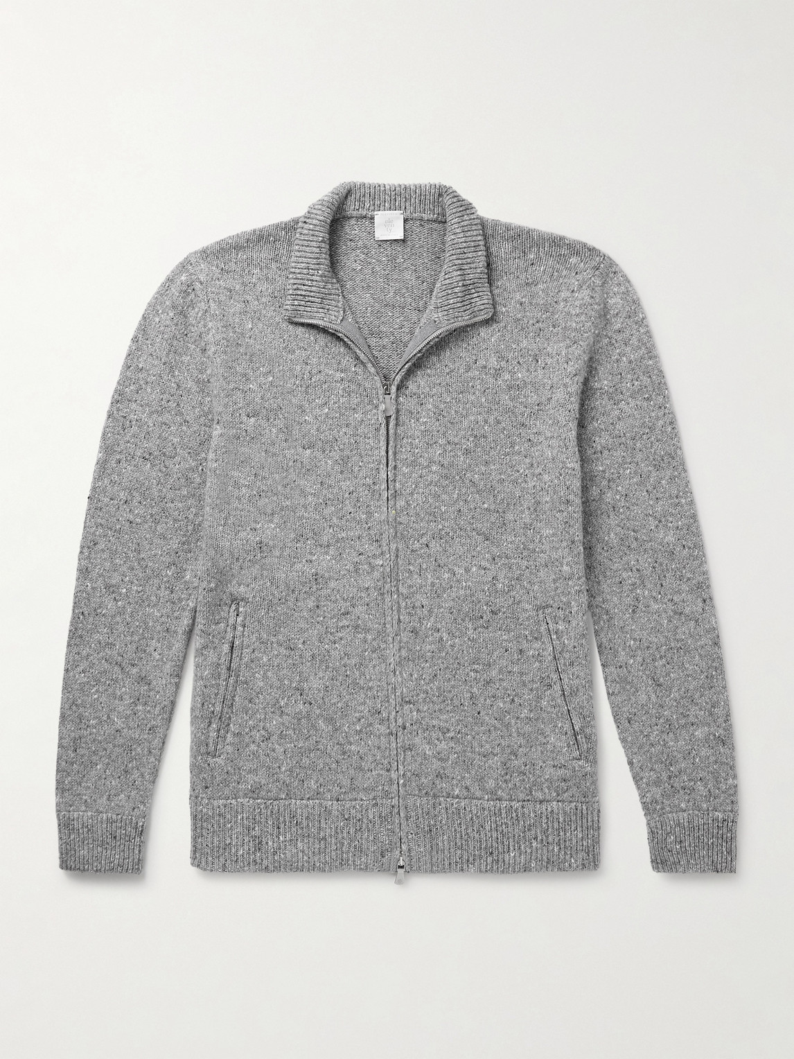 Eleventy Wool-blend Zip-up Cardigan In Gray